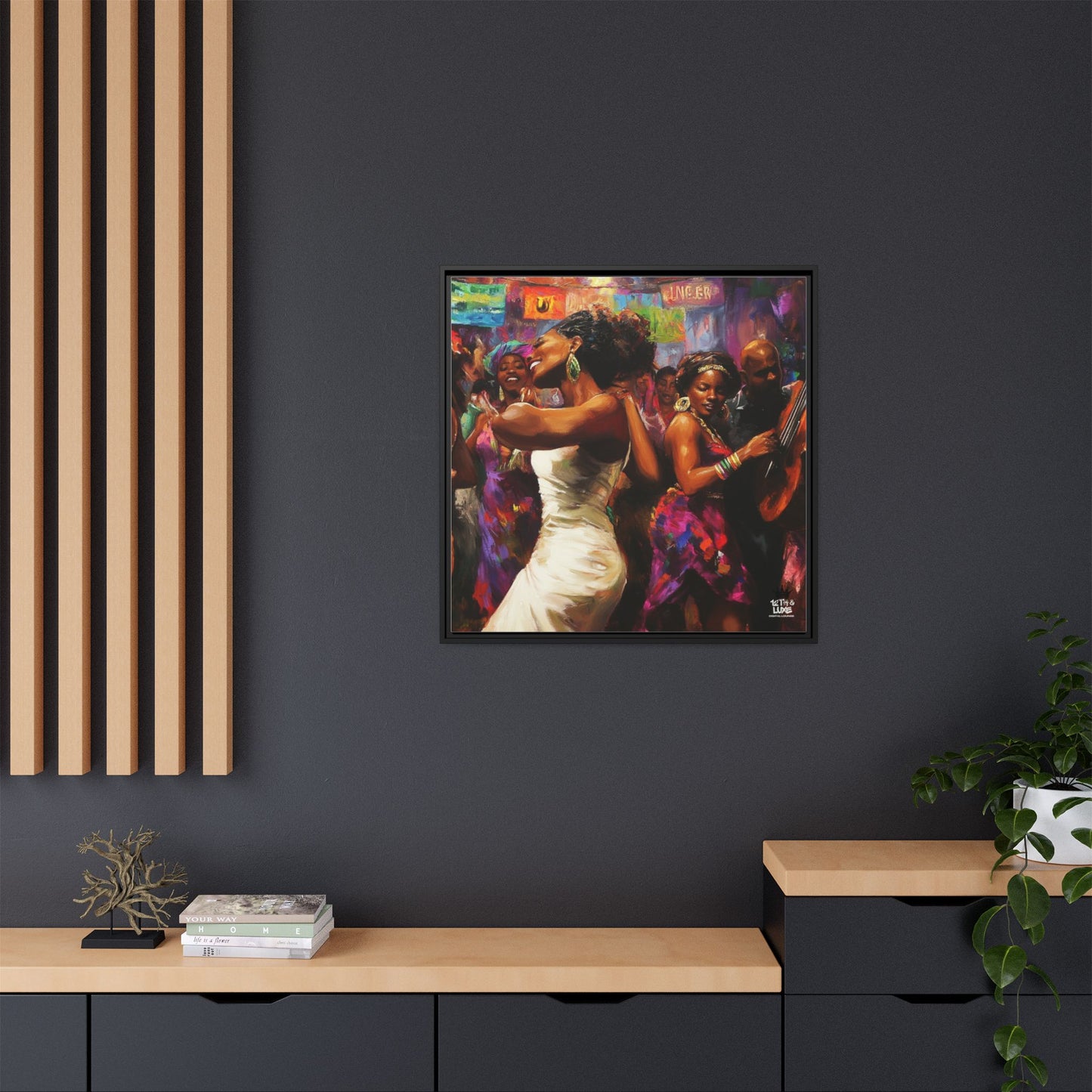 Inspired by the iconic artist Ernie Barnes, "Let's Party" - Canvas Art