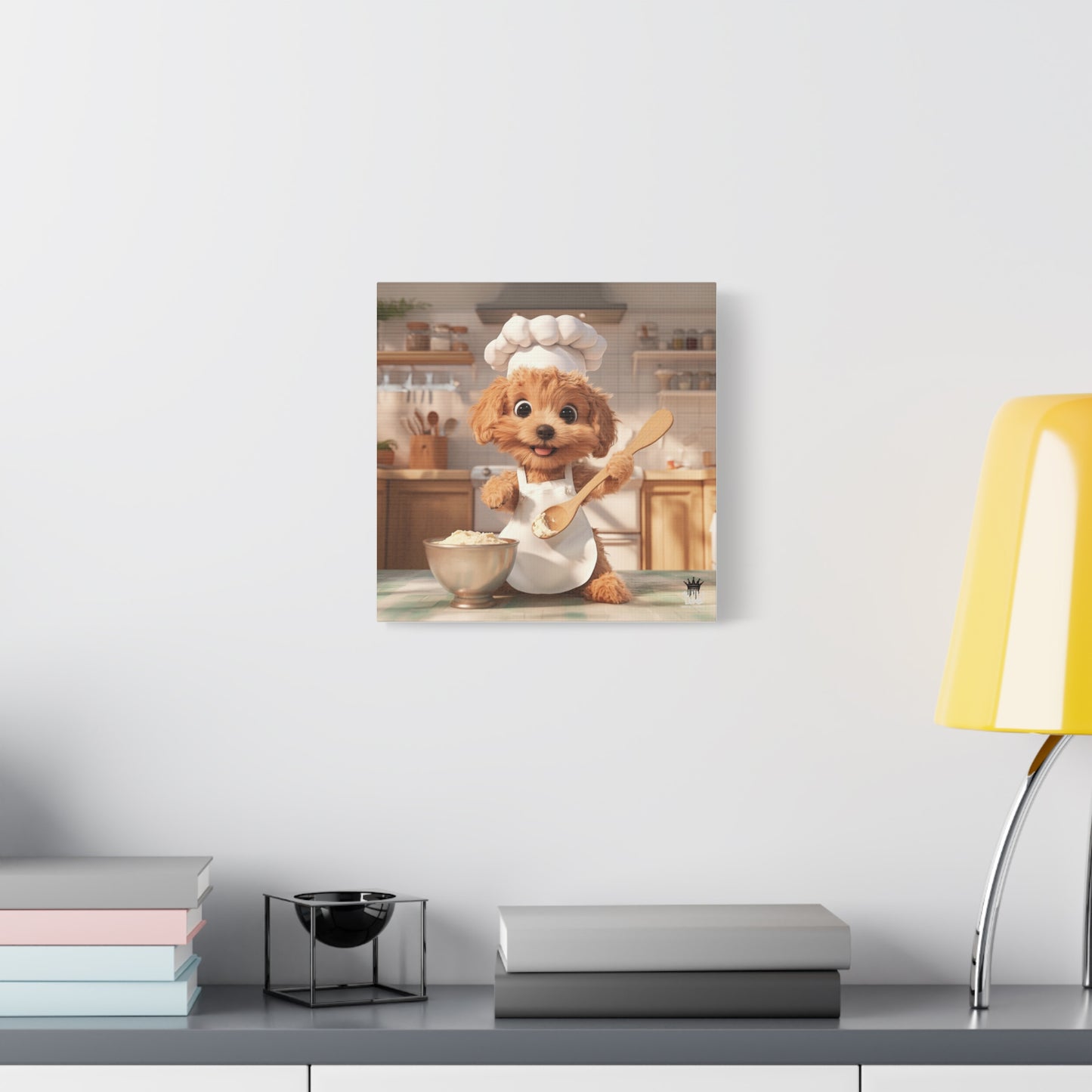 Adorable Chef Puppy Canvas Print - Cute Dog Art for Home Decor