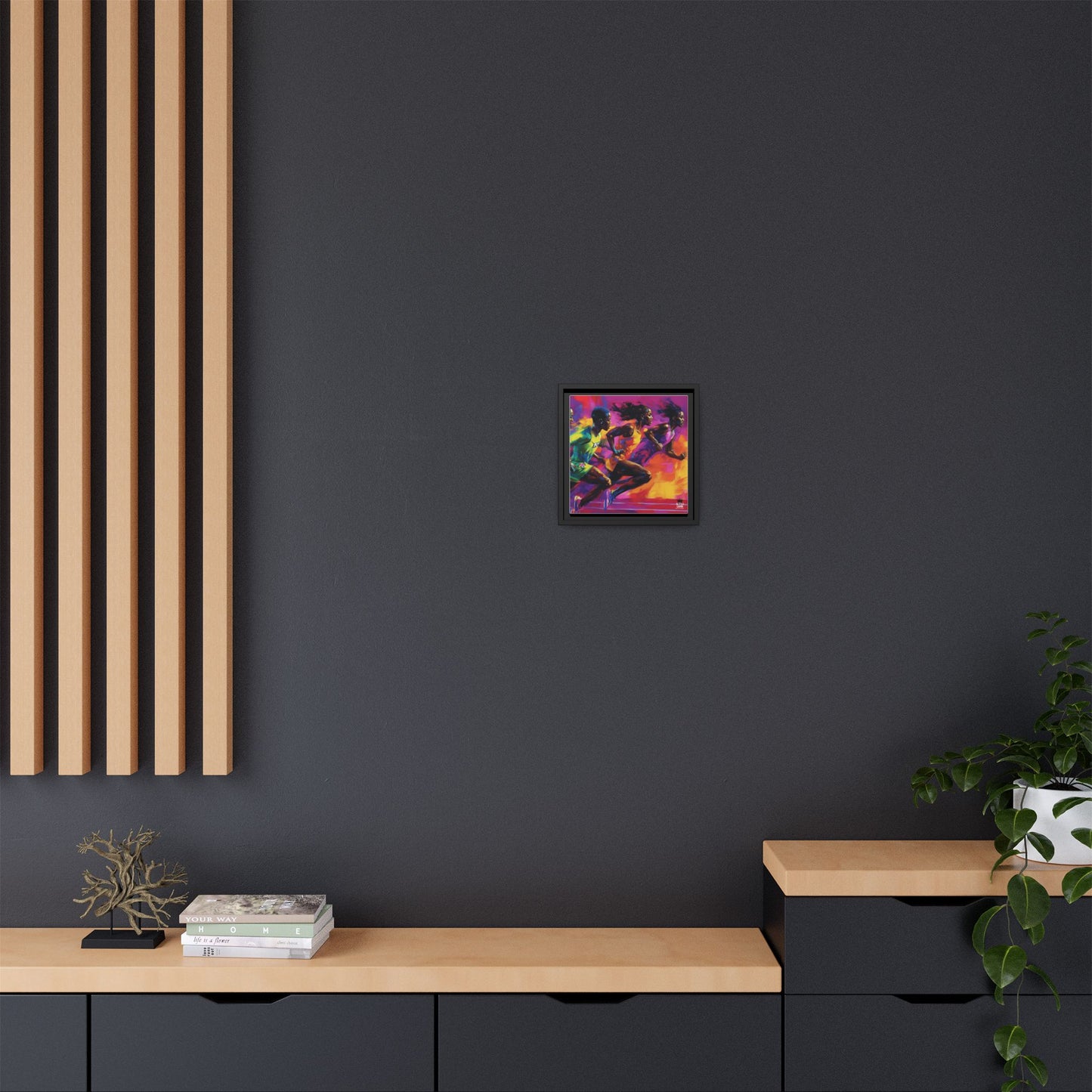 Inspired by the iconic artist Ernie Barnes, "Runners" - Canvas Art