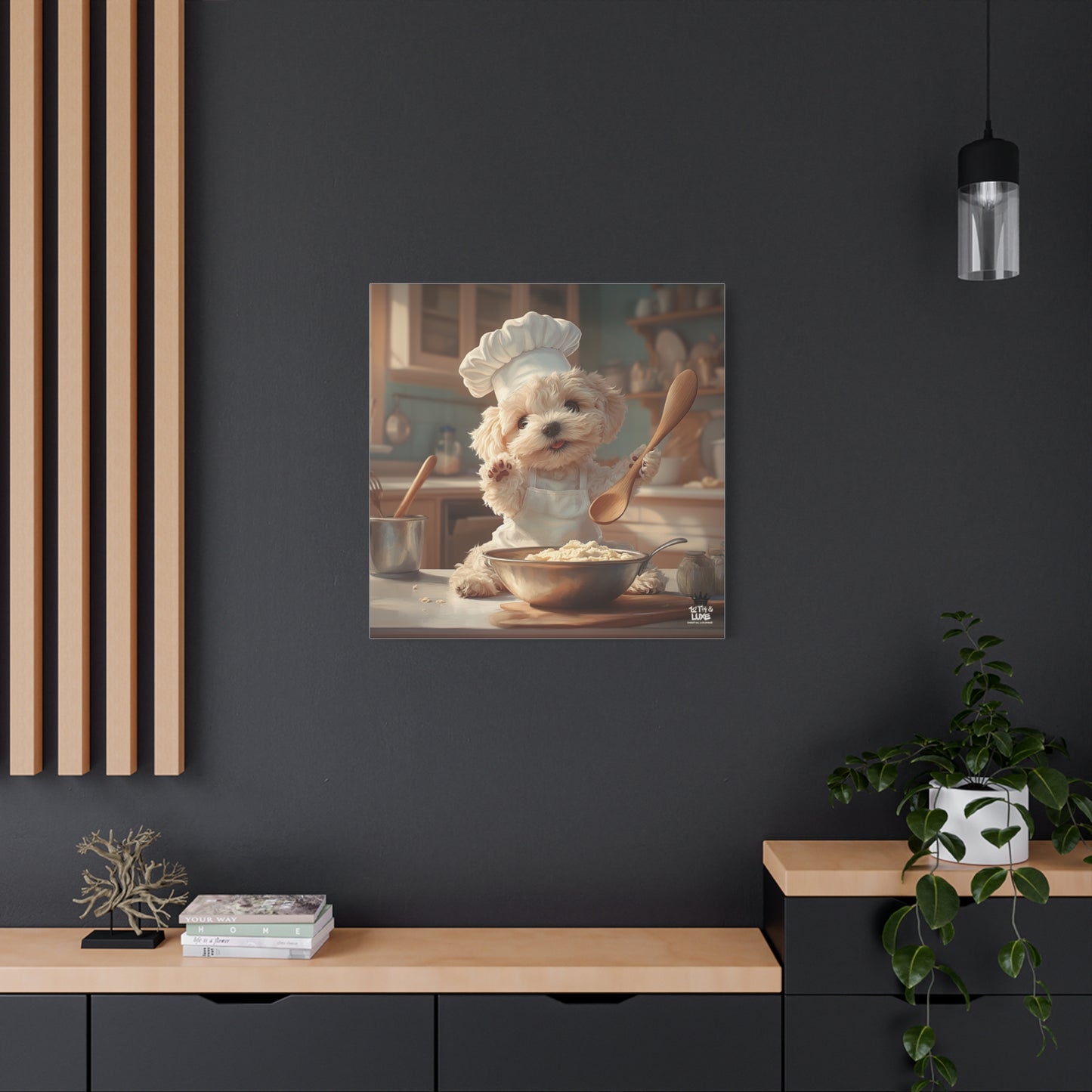 Maltipoo Puppy Chef Canvas Art