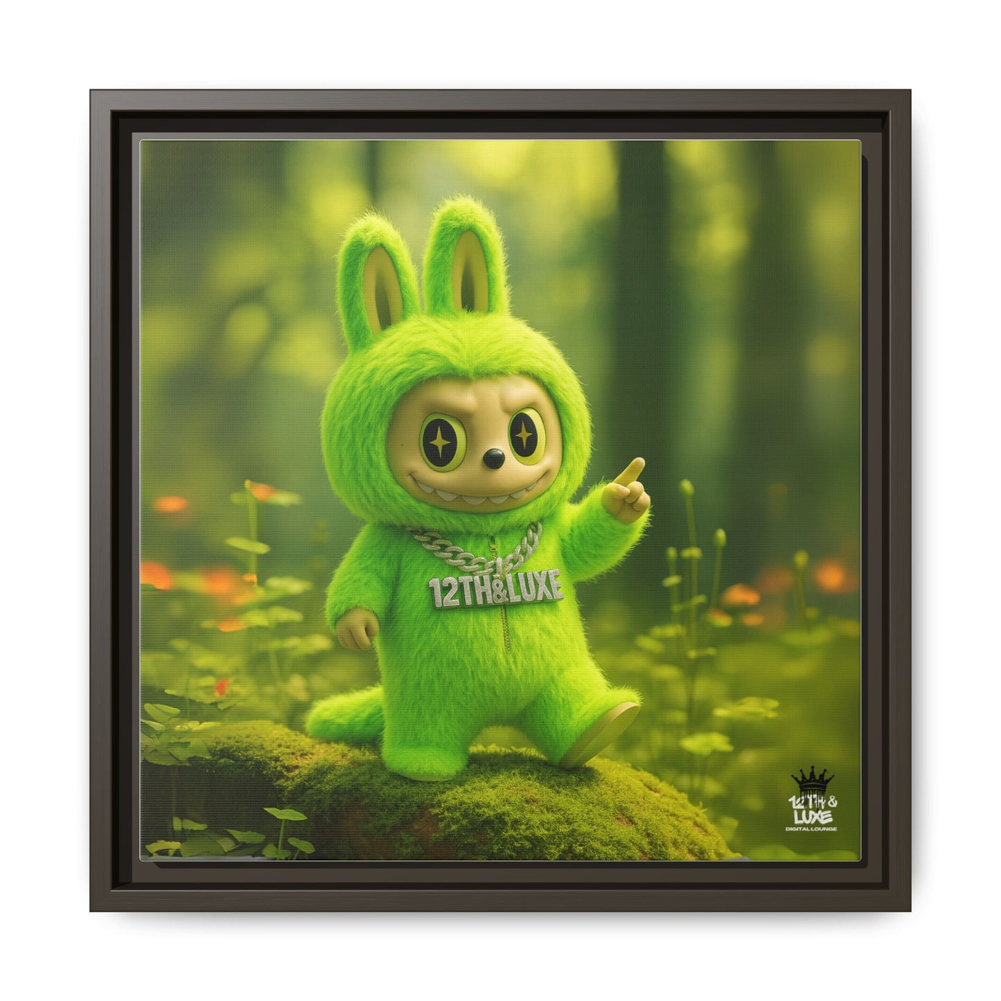 Plush Monster Green - Canvas Art