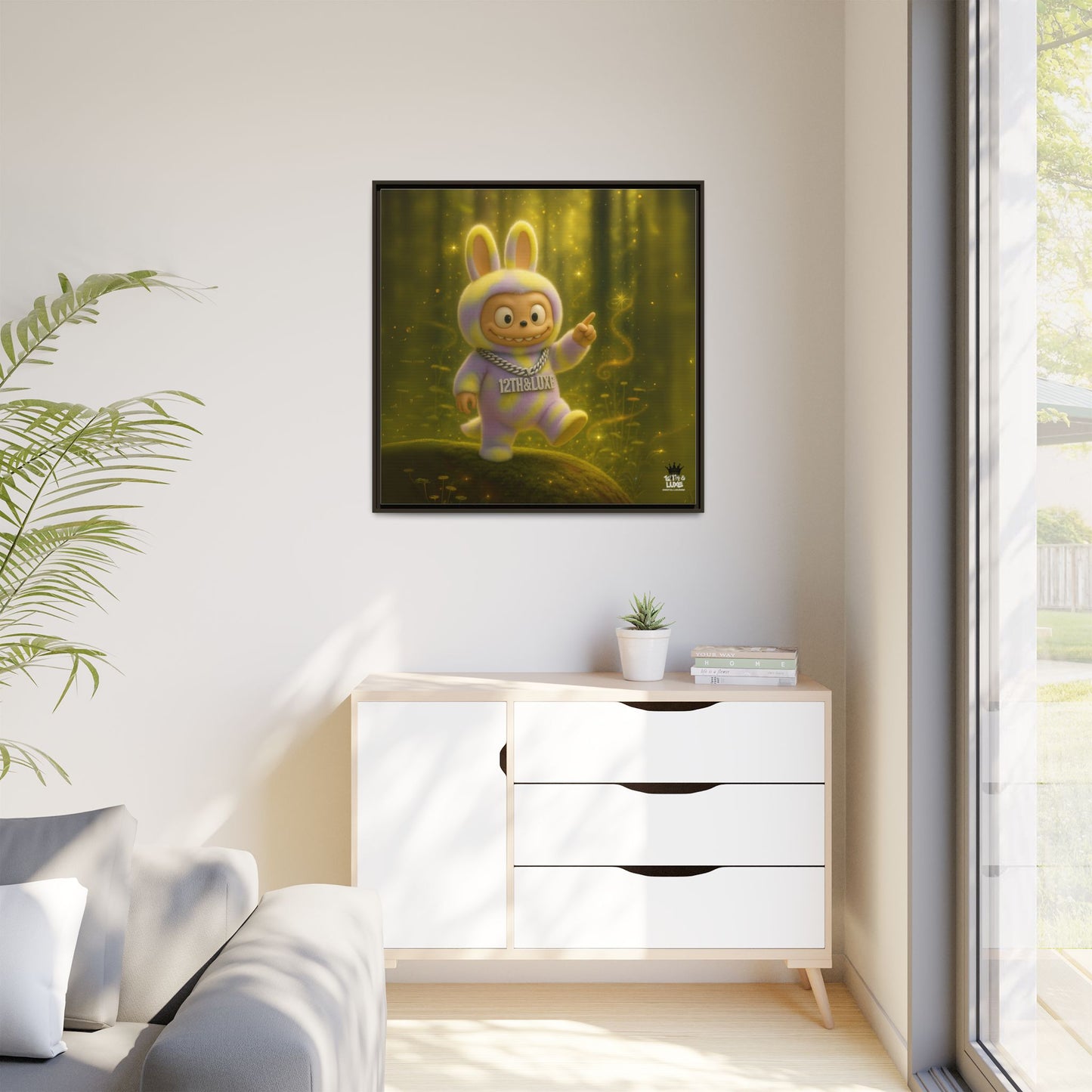 Plush Monster Purple/Yellow - Canvas Art