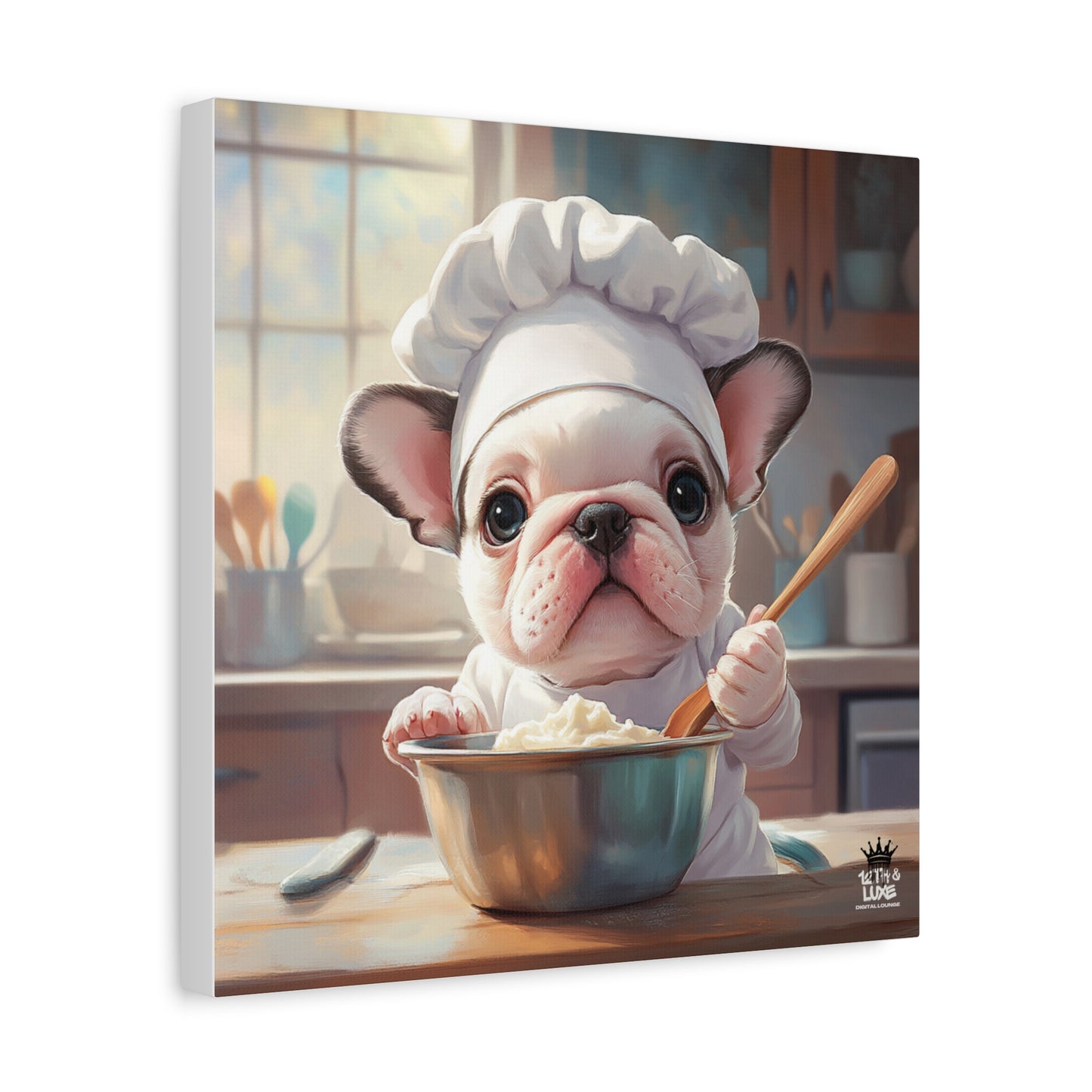 Bulldog Puppy Chef Canvas Art