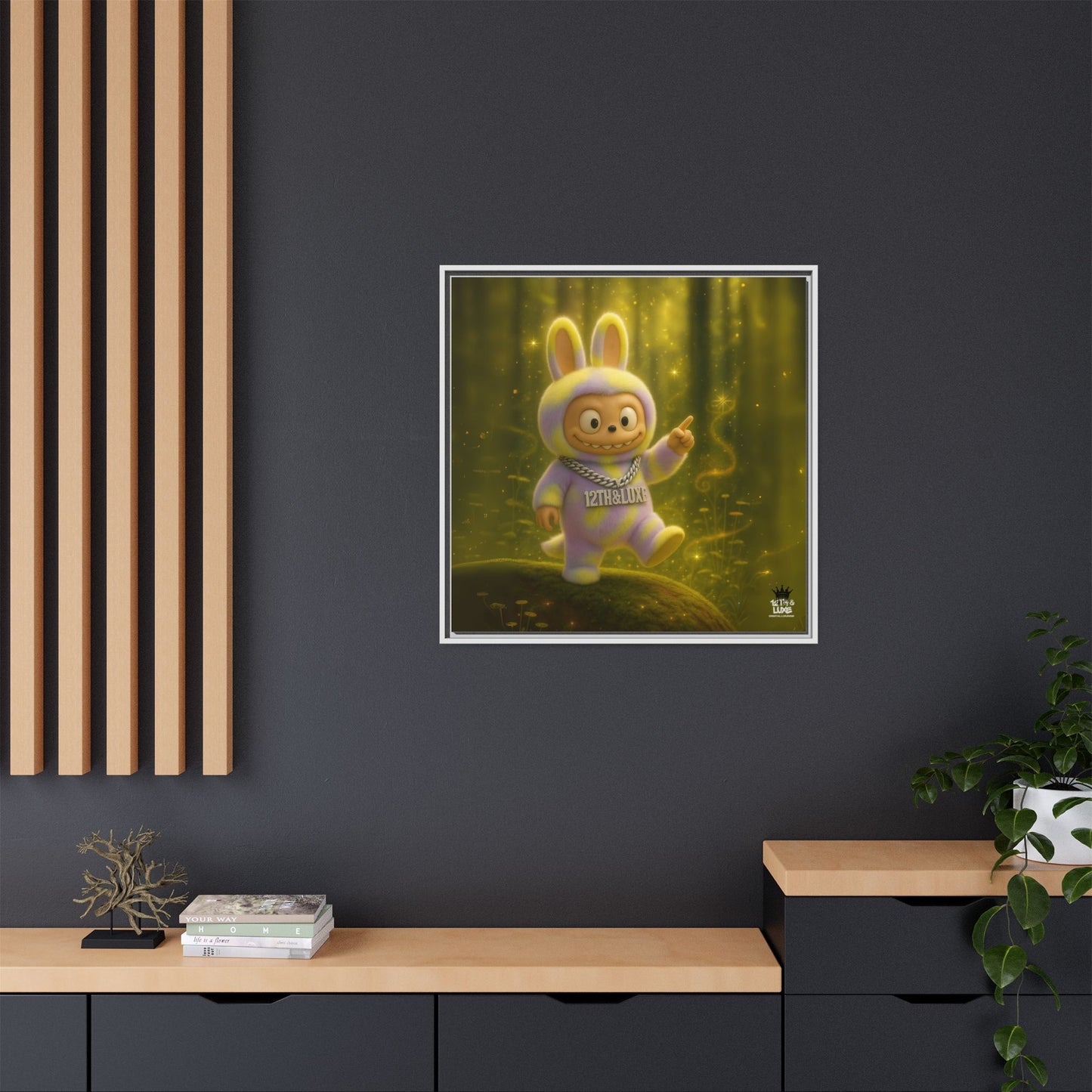 Plush Monster Purple/Yellow - Canvas Art
