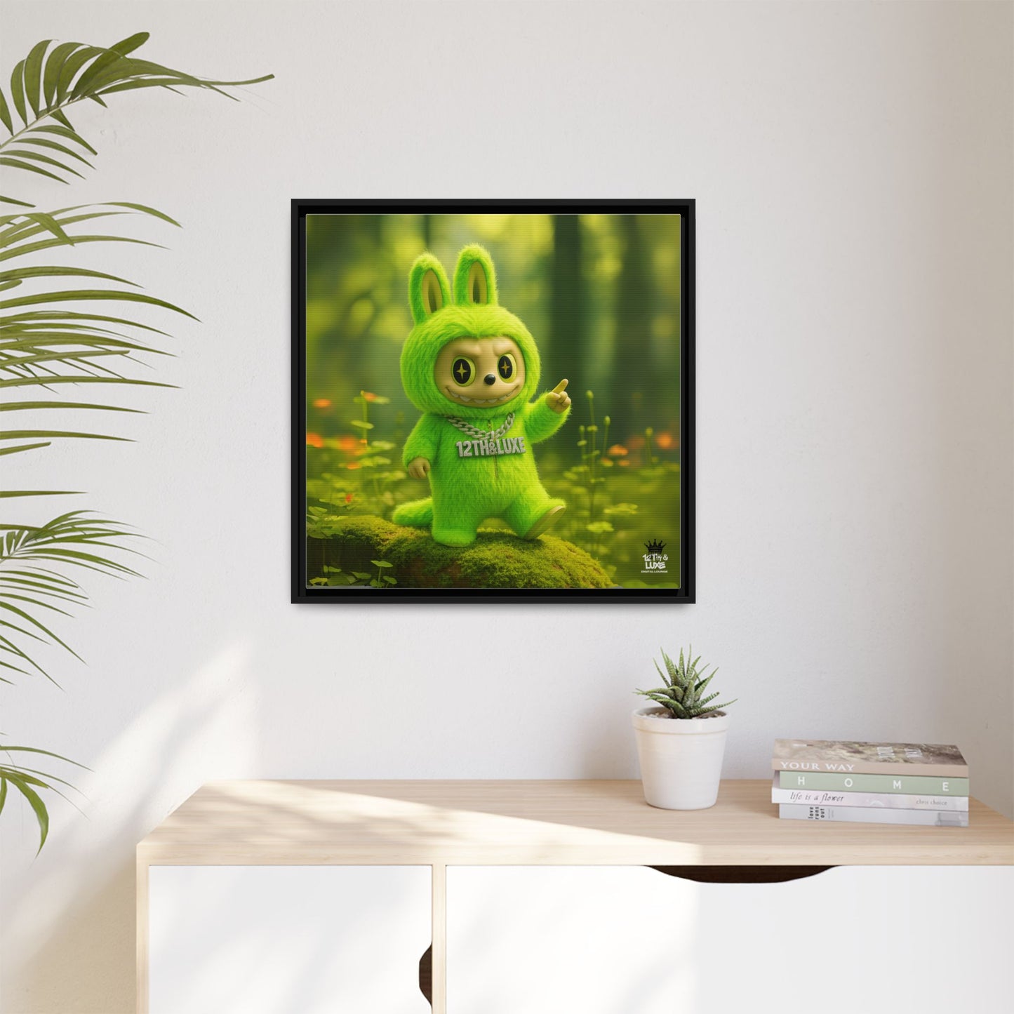 Plush Monster Green - Canvas Art