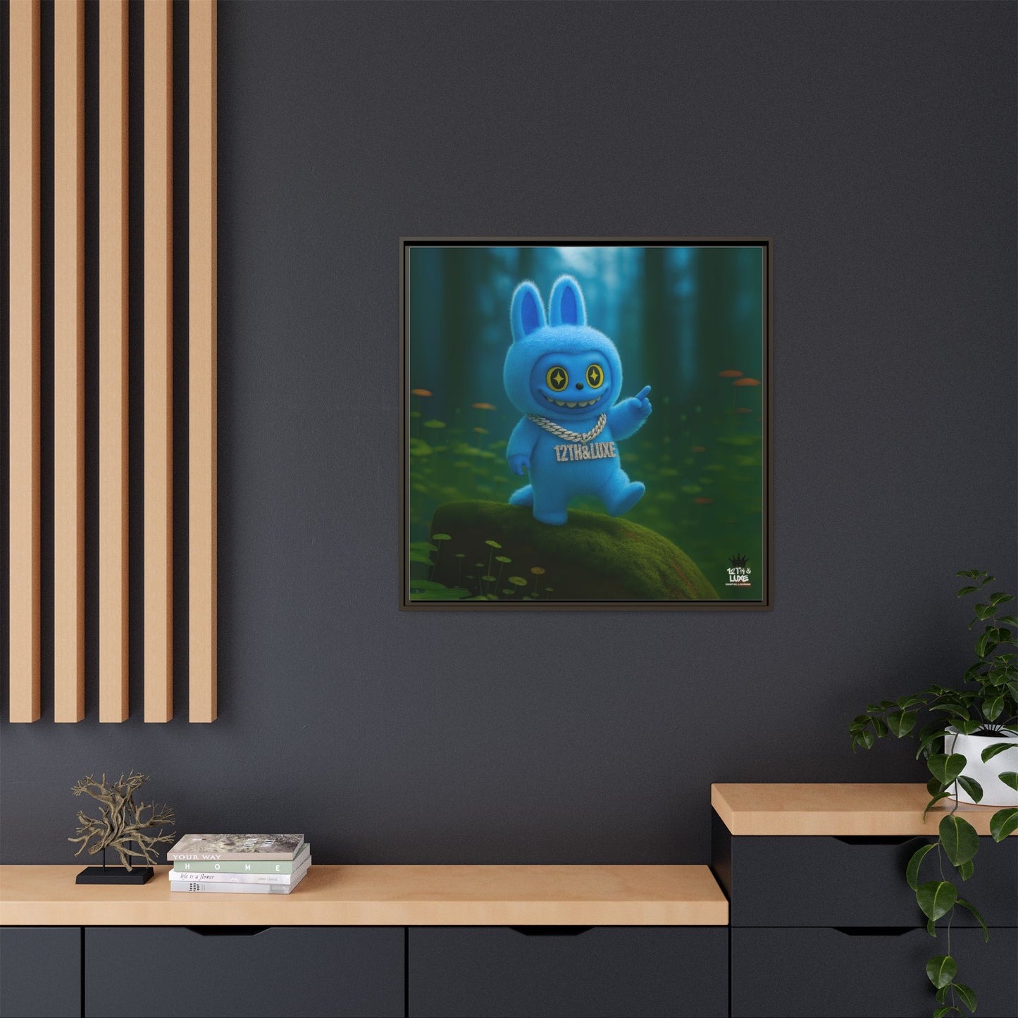 Plush Monster Blue - Canvas Art