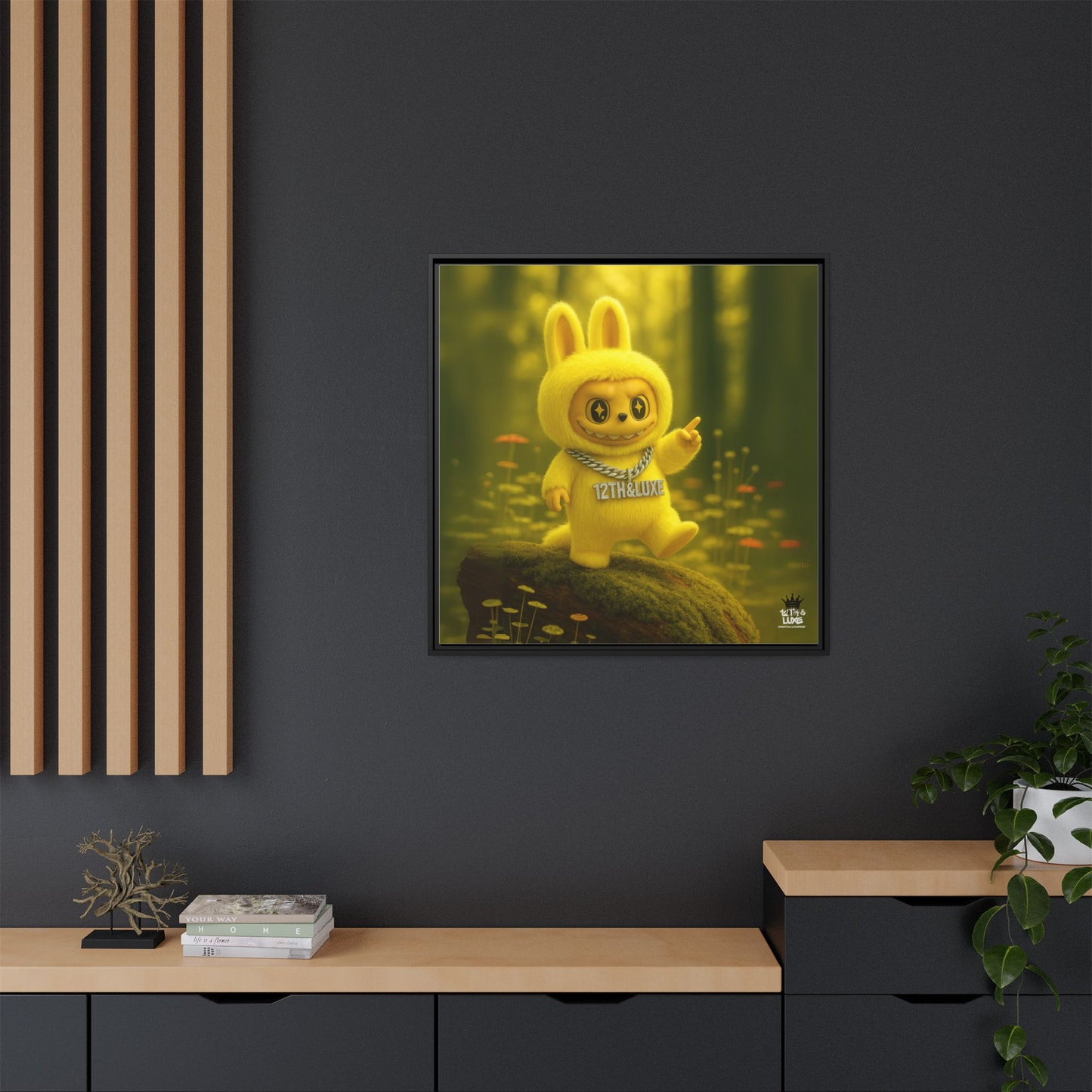 Plush Monster Yellow - Canvas Art