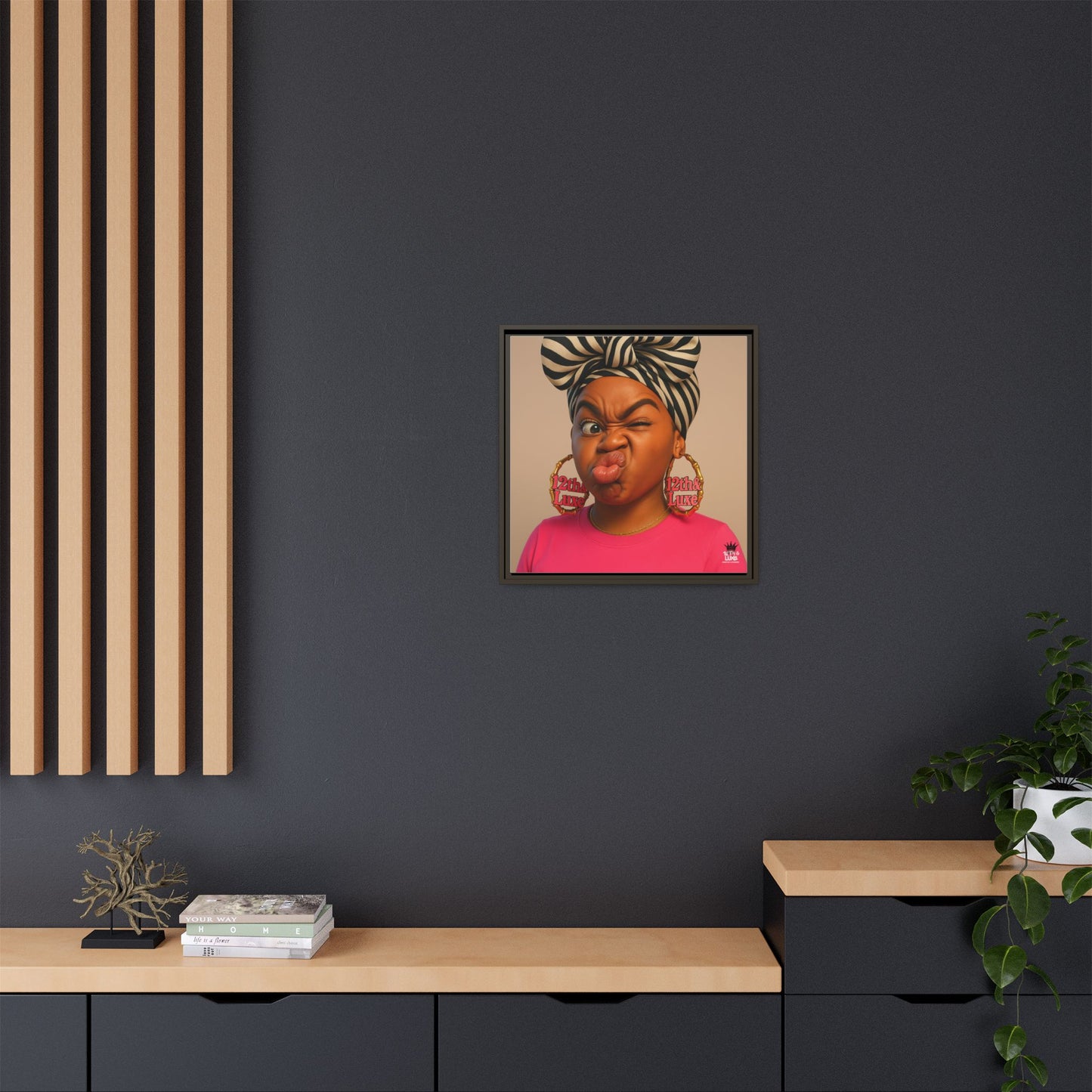 Funky Face Pink - Canvas Art