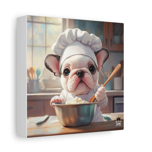 Bulldog Puppy Chef Canvas Art