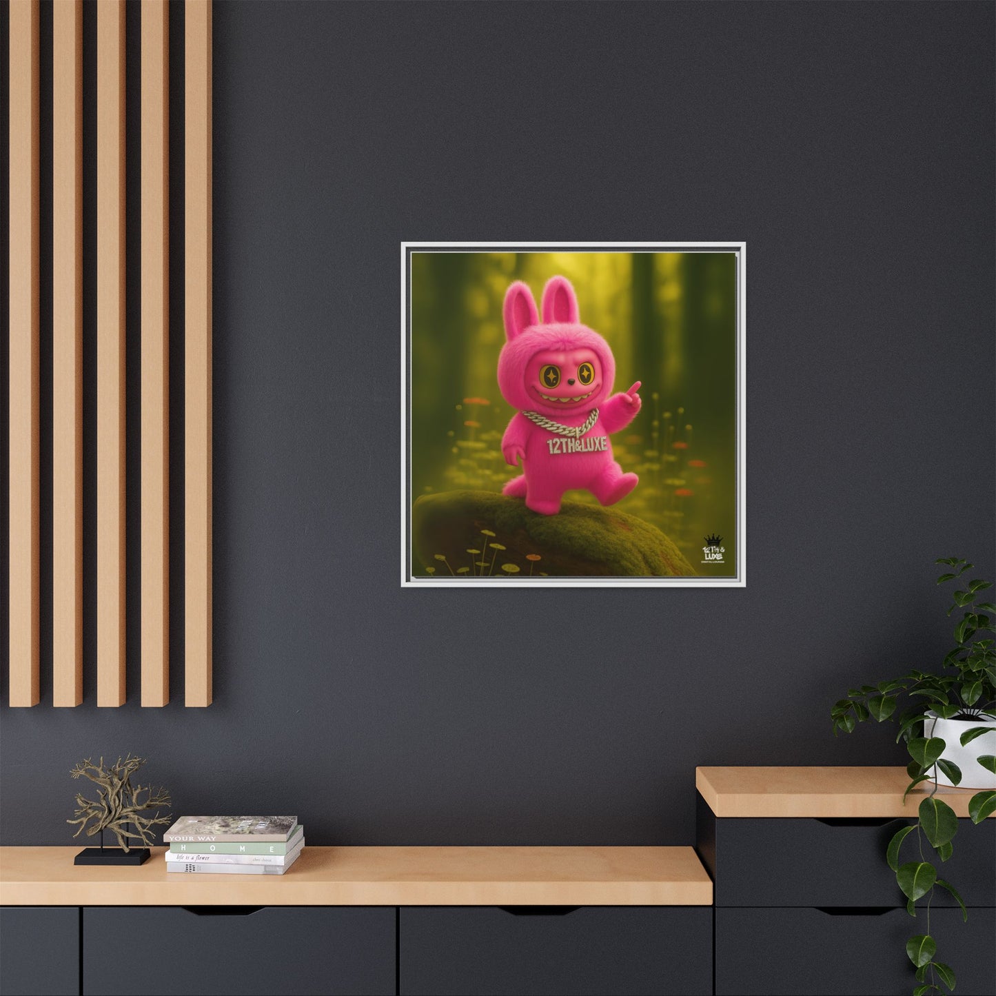 Plush Monster Pink- Canvas Art