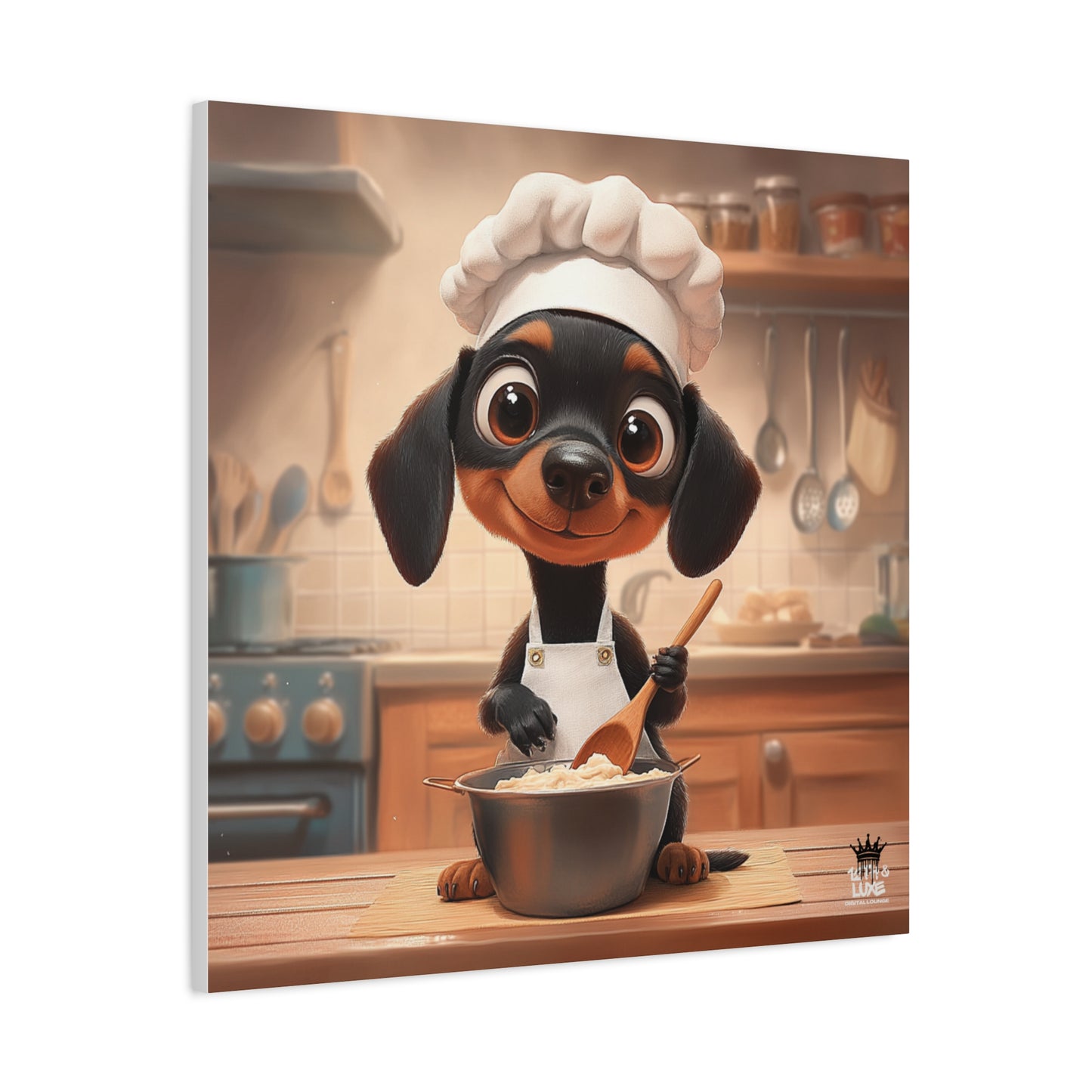 Doberman Puppy Chef Canvas Art