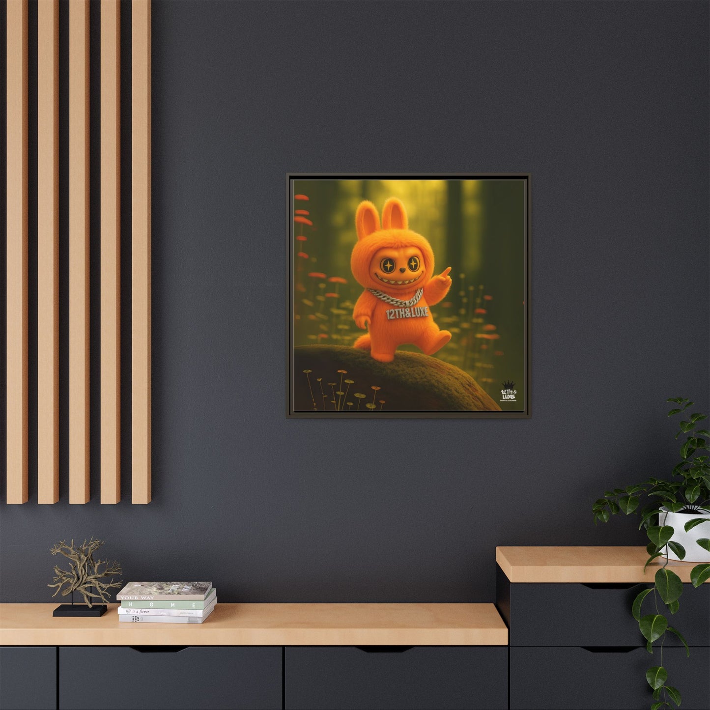 Plush Monster Orange - Canvas Art