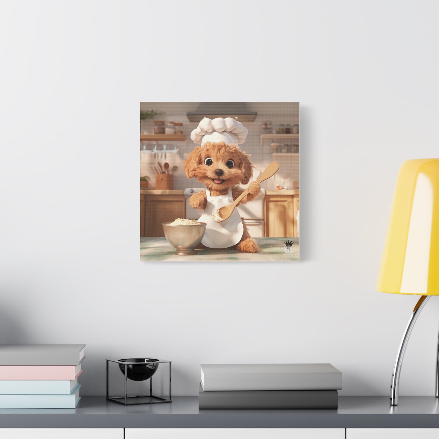 Adorable Chef Puppy Canvas Print - Cute Dog Art for Home Decor
