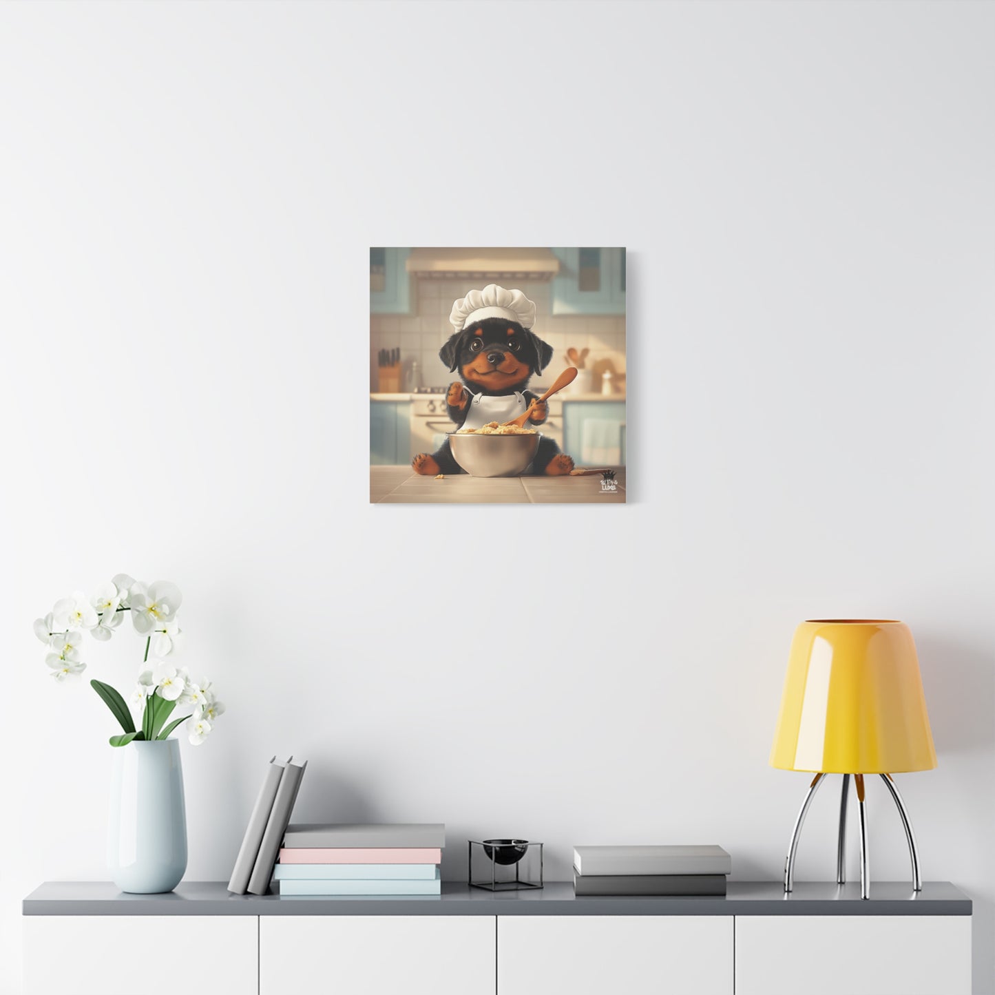 Rottweiler Puppy Chef Canvas Art