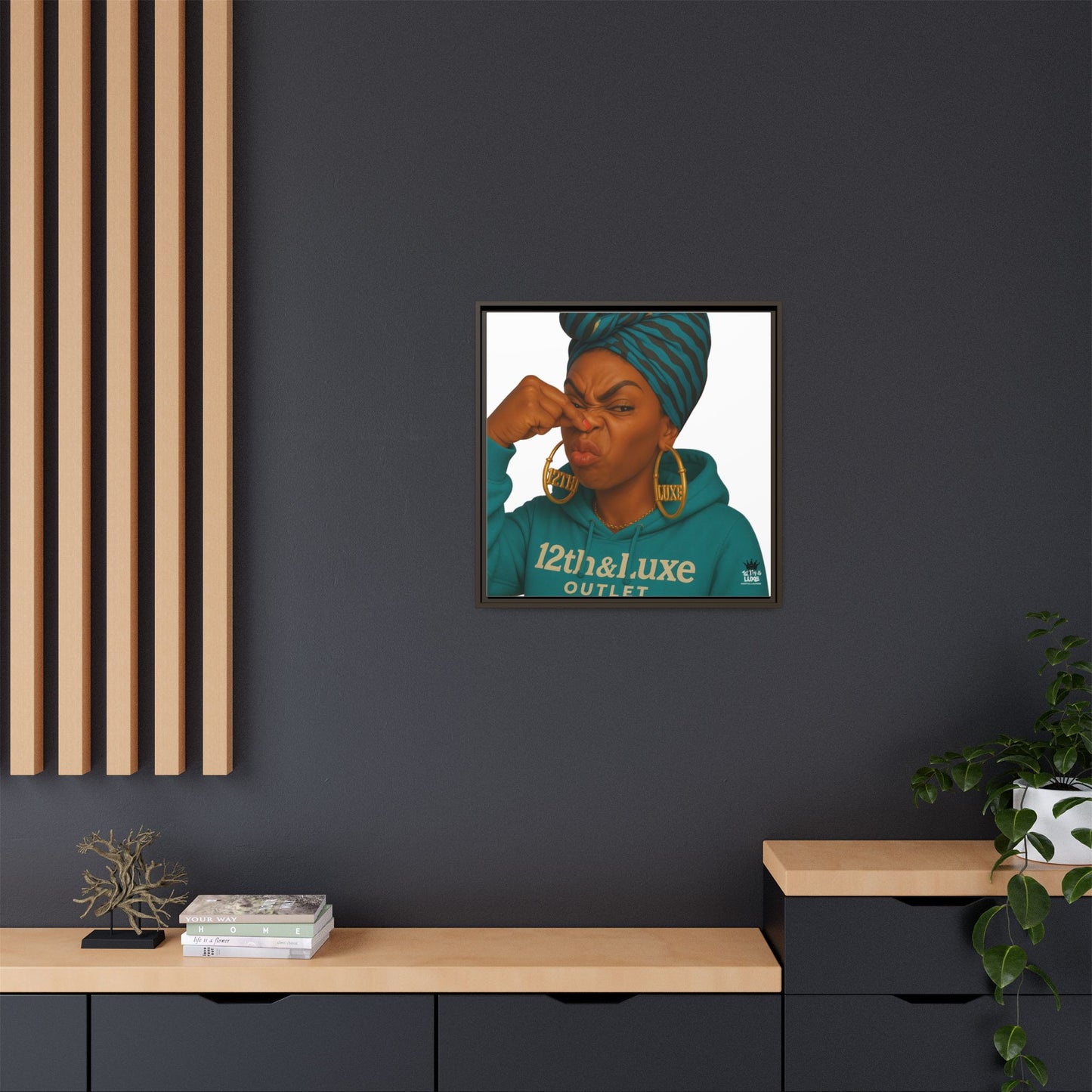 Funky Face Blue- Canvas Art