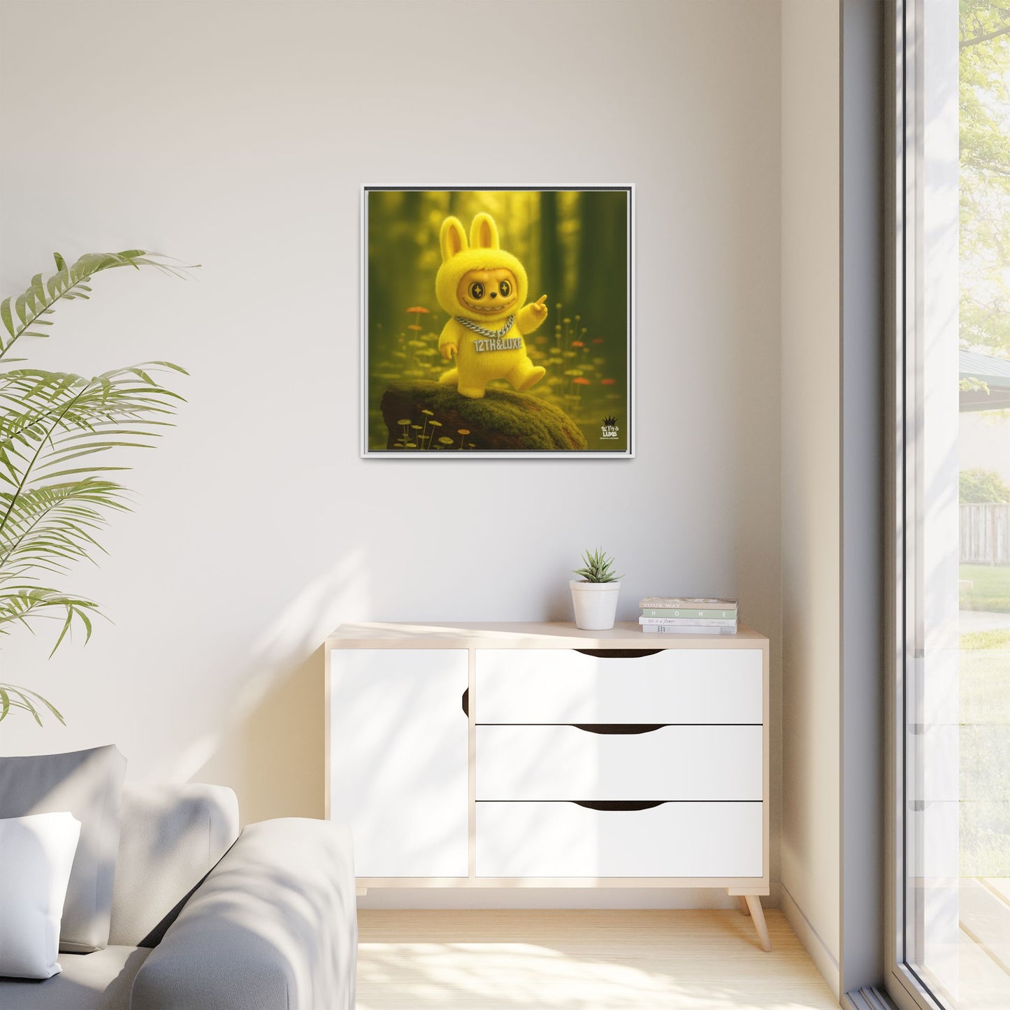 Plush Monster Yellow - Canvas Art