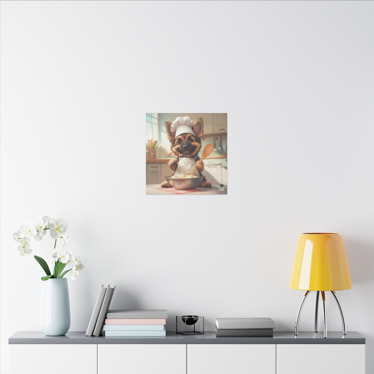 German Shepherd Puppy Chef Canvas Art