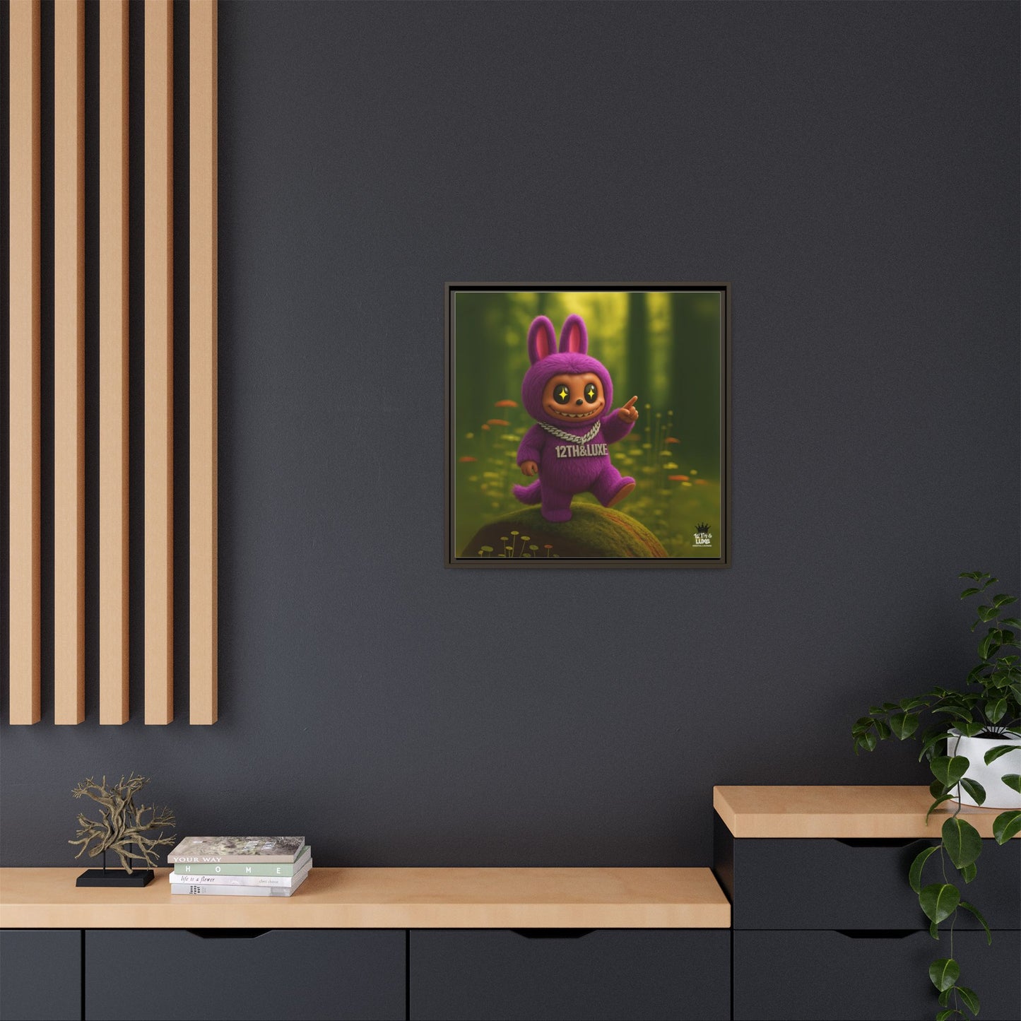 Plush Monster Purple - Canvas Art