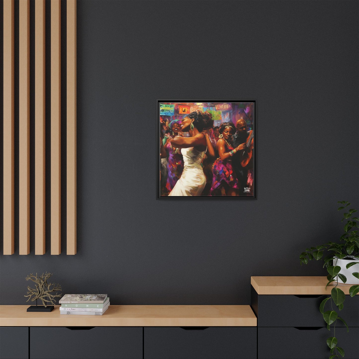 Inspired by the iconic artist Ernie Barnes, "Let's Party" - Canvas Art