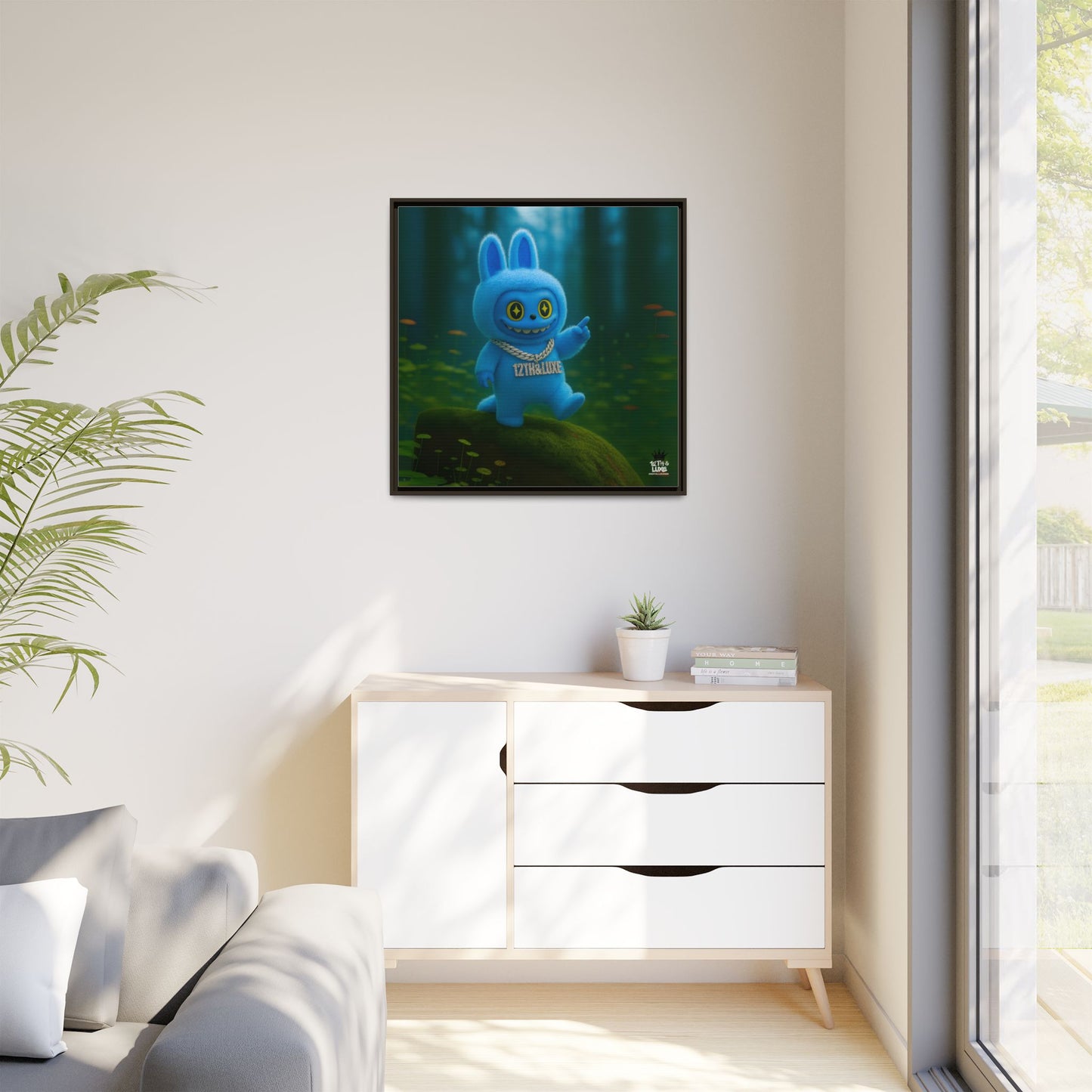 Plush Monster Blue - Canvas Art