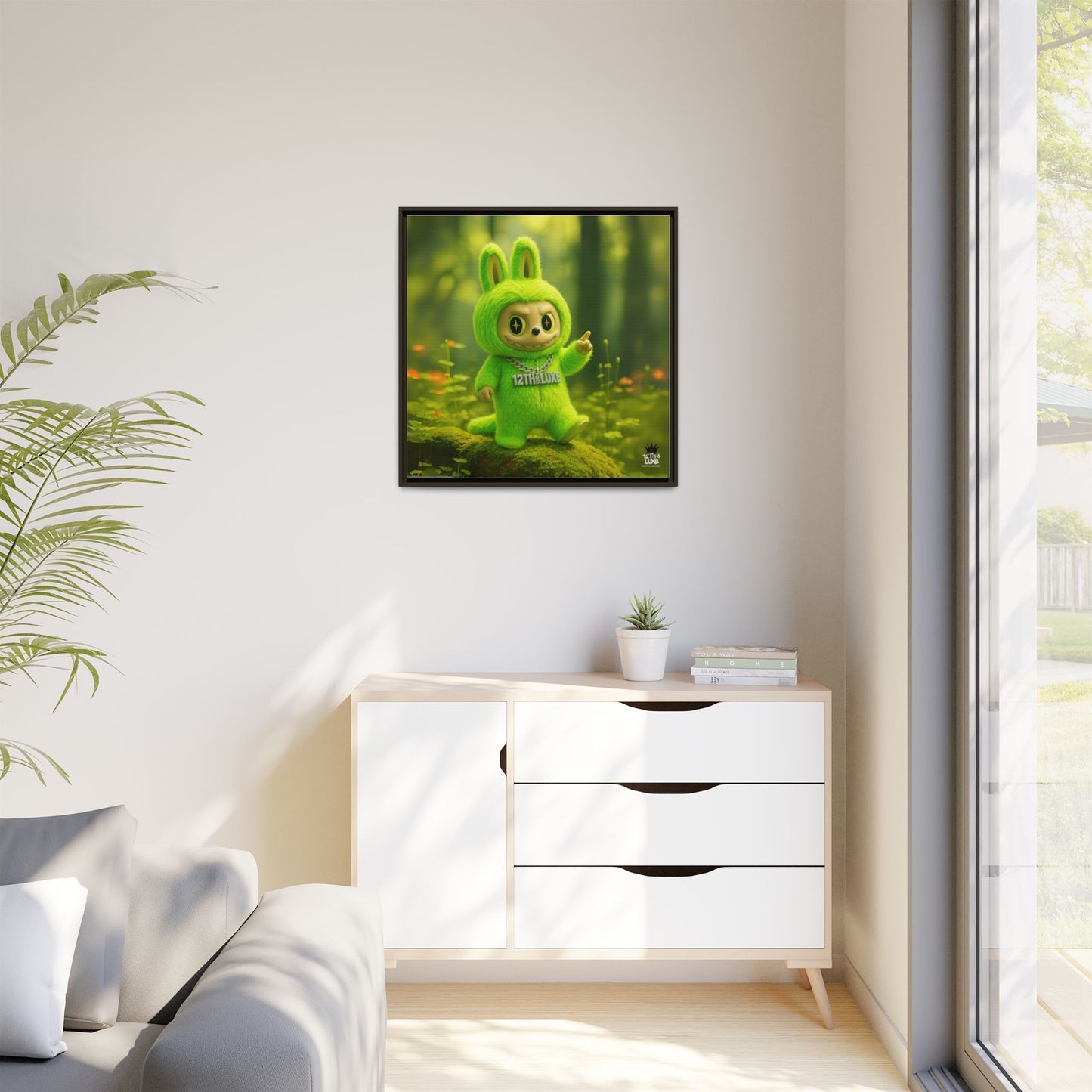 Plush Monster Green - Canvas Art