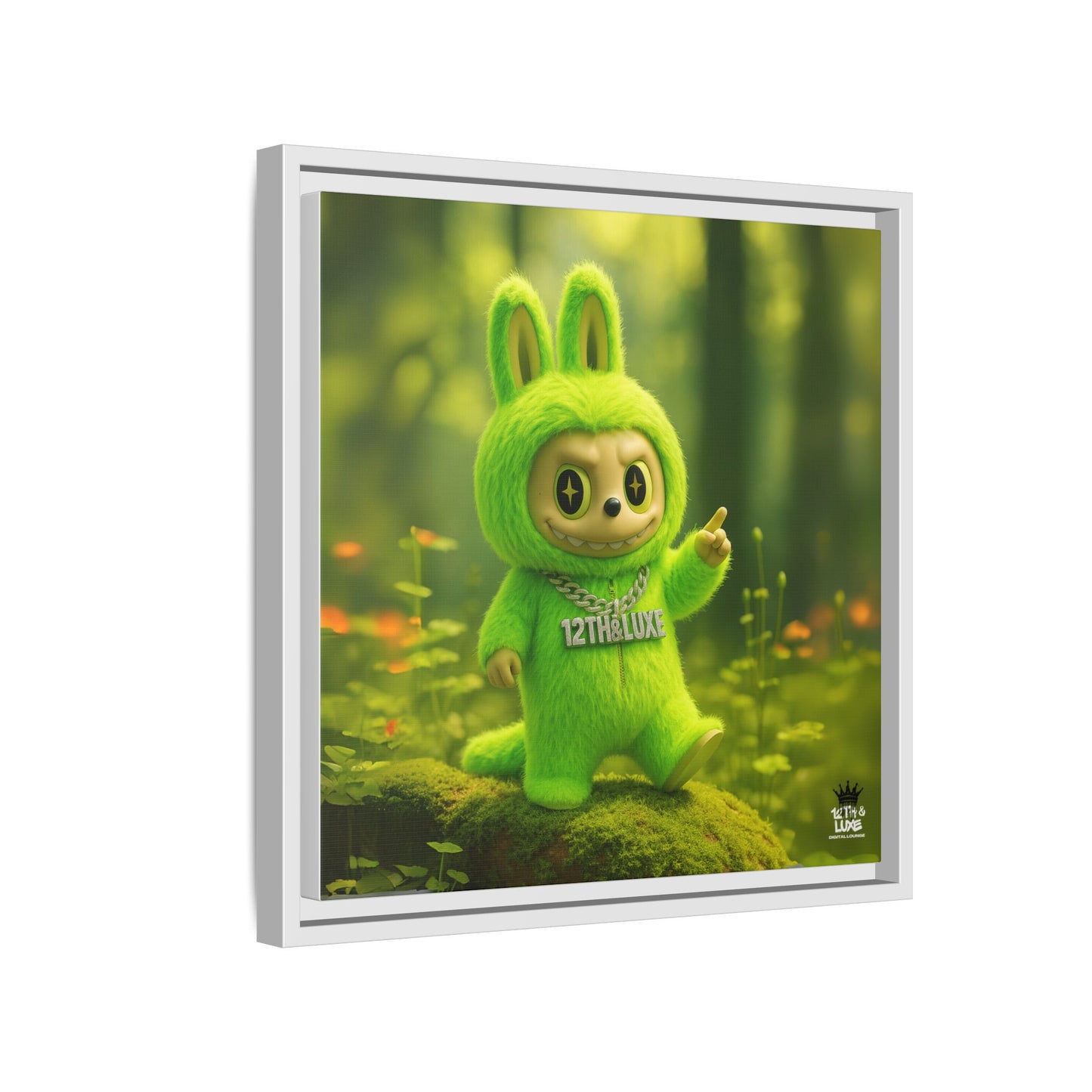 Plush Monster Green - Canvas Art