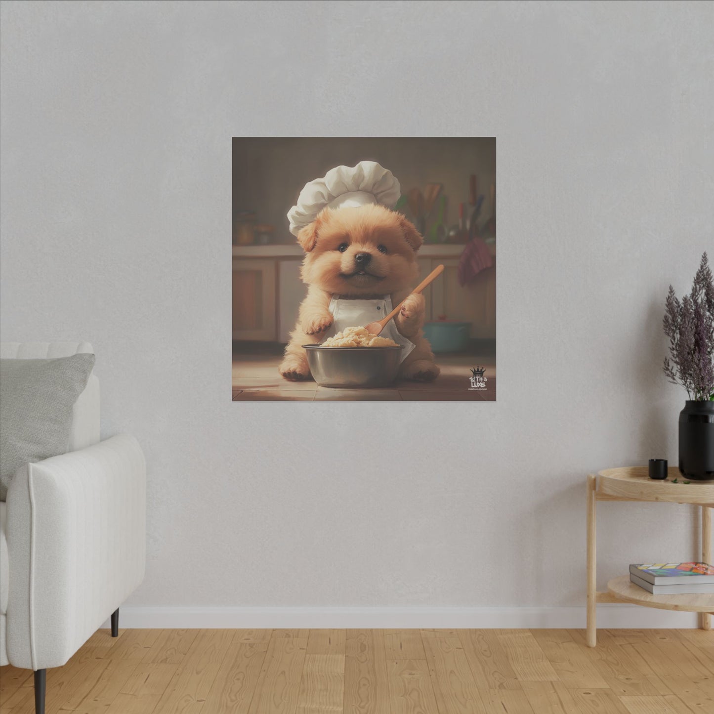 Chow Puppy Chef Canvas Art