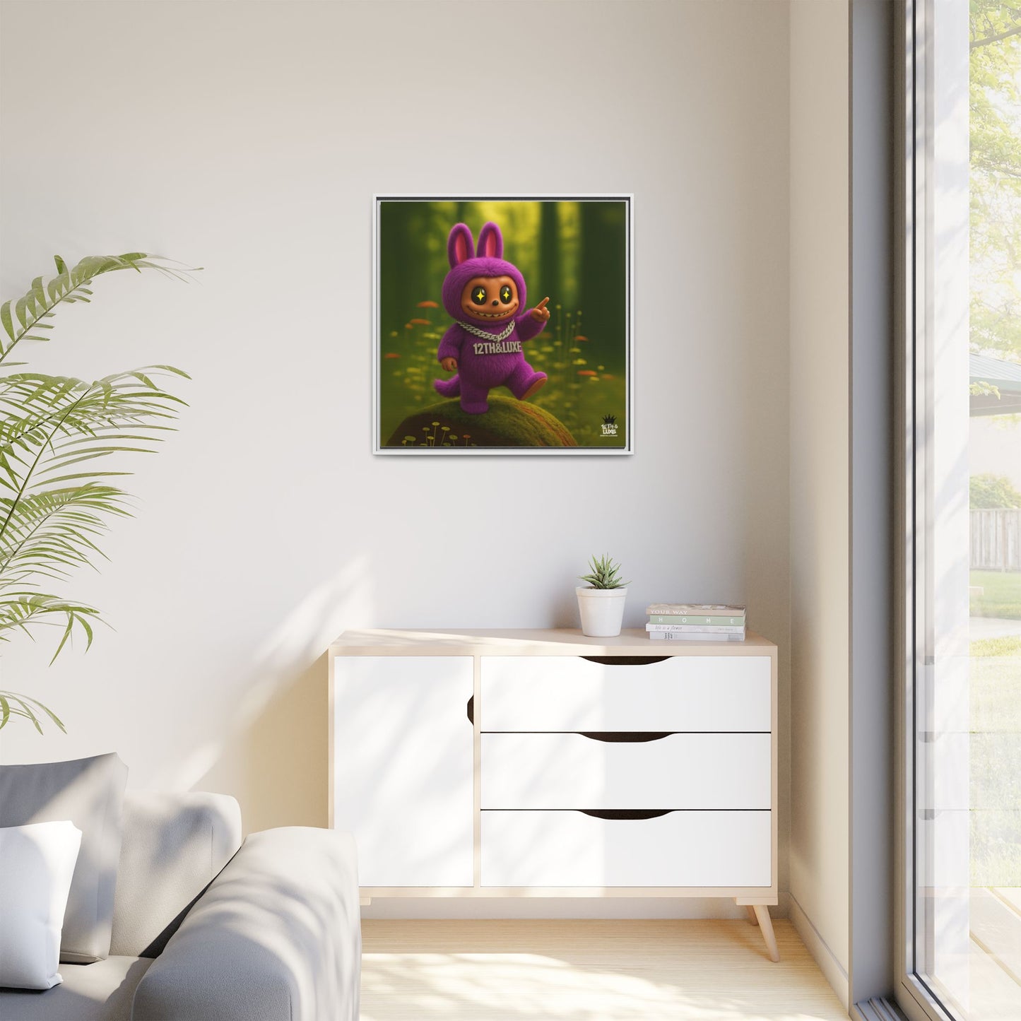 Plush Monster Purple - Canvas Art