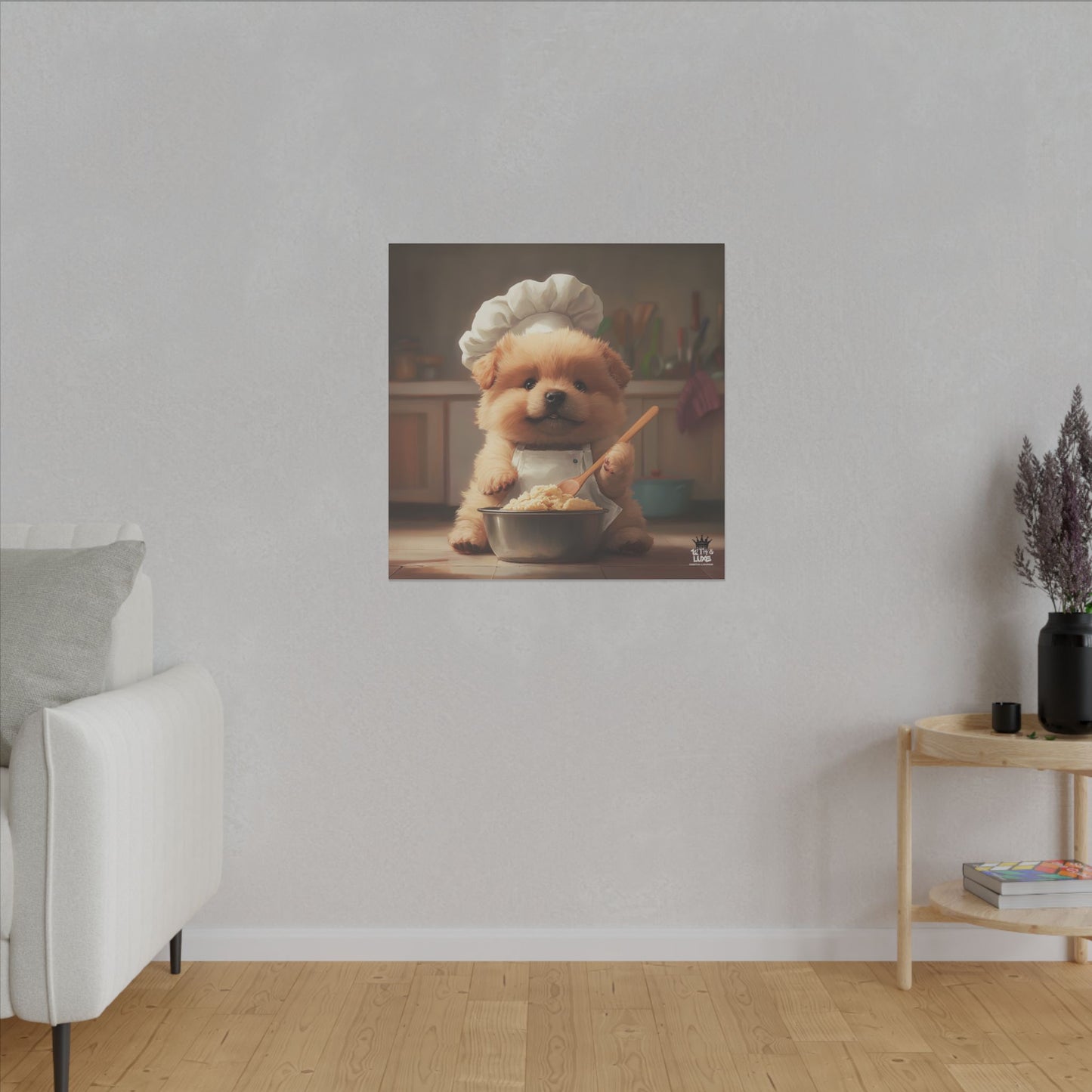 Chow Puppy Chef Canvas Art