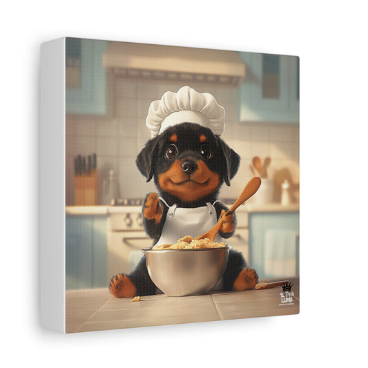 Rottweiler Puppy Chef Canvas Art