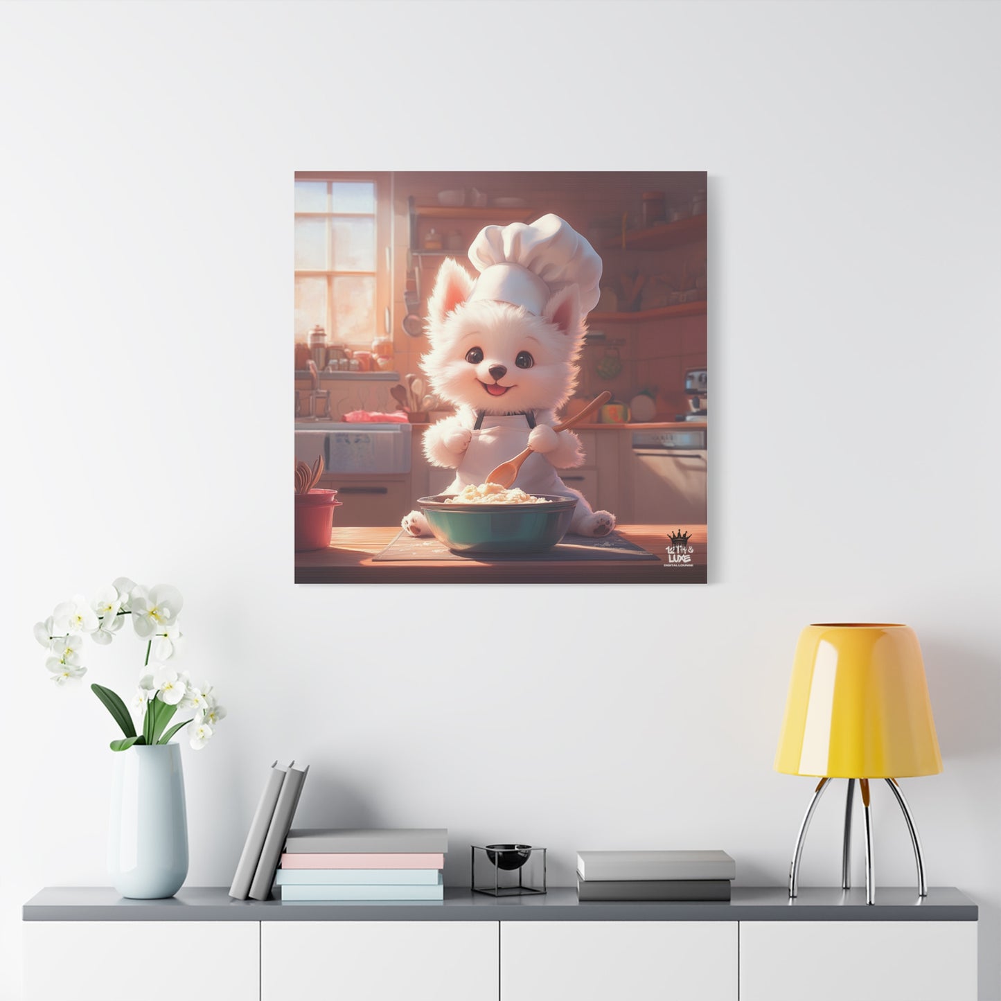 Samoyed Puppy Chef Canvas Art