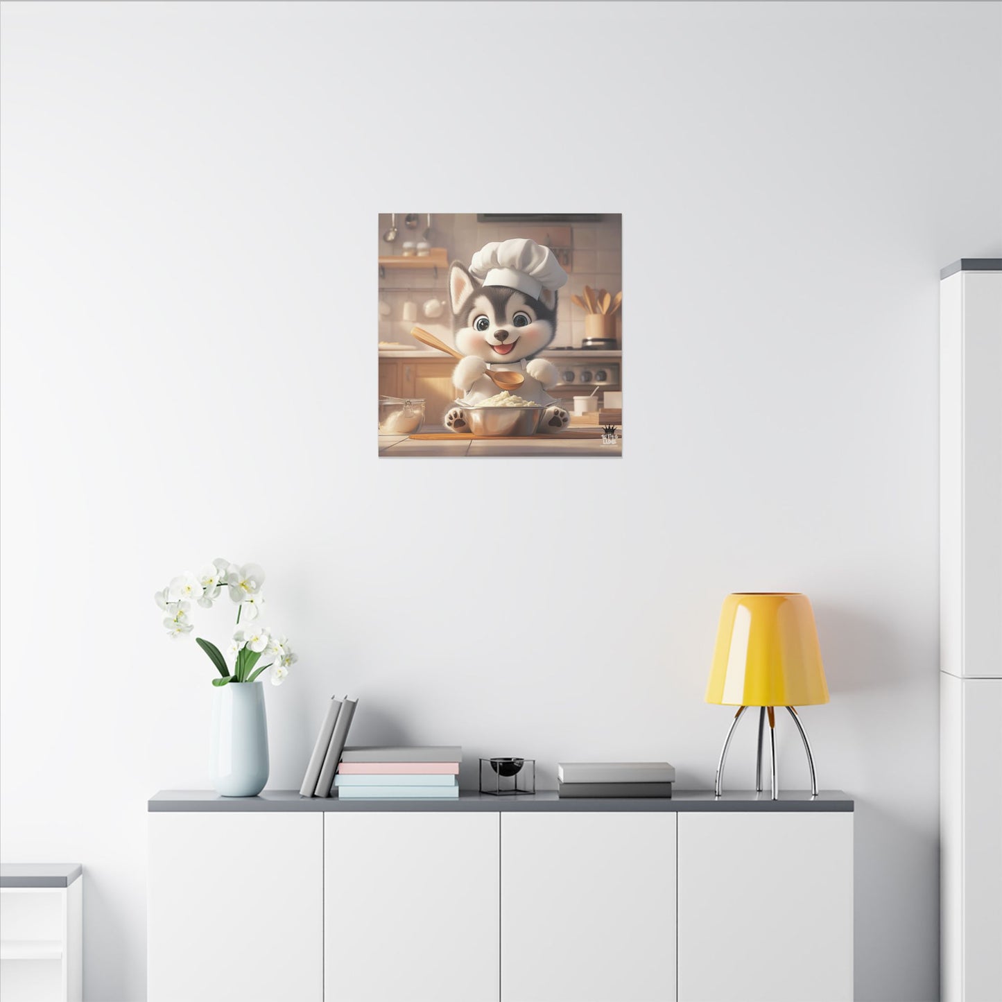Siberian Husky Puppy Chef Canvas Art
