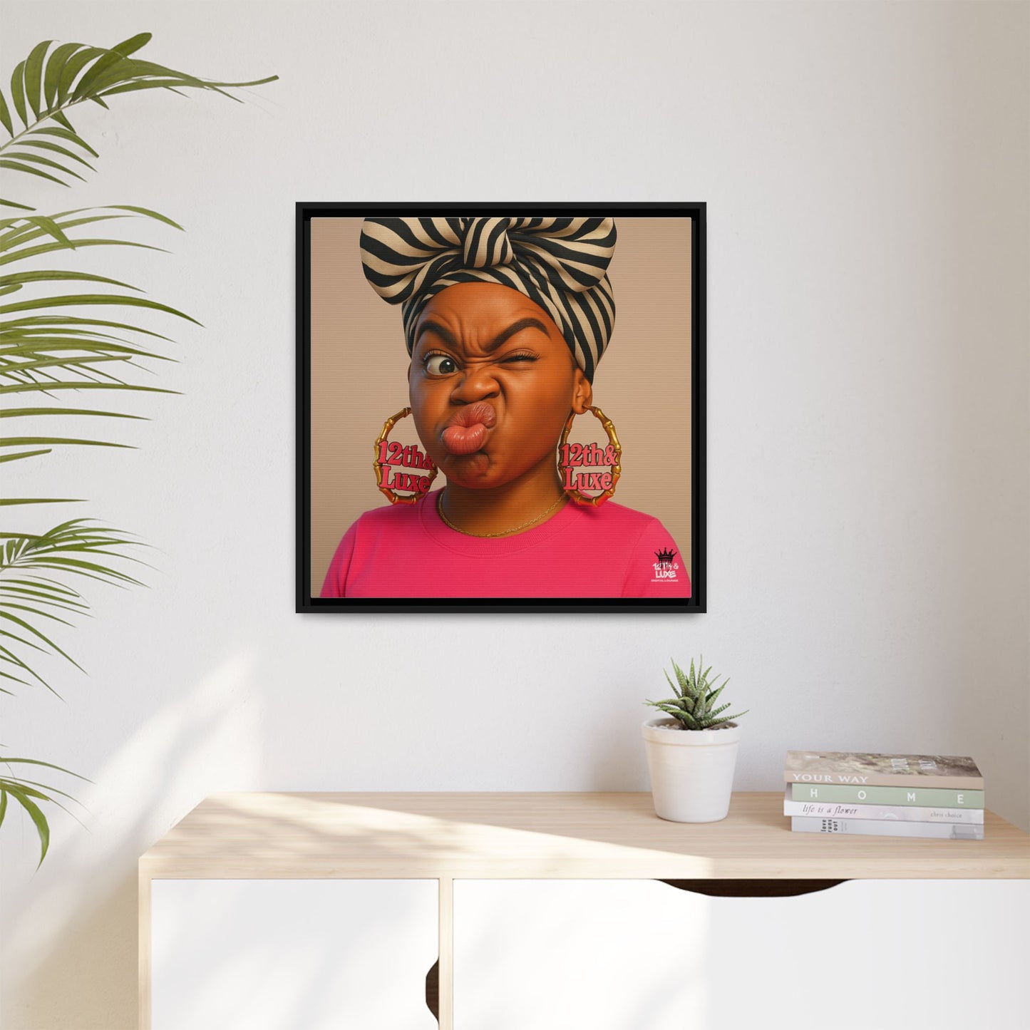 Funky Face Pink - Canvas Art
