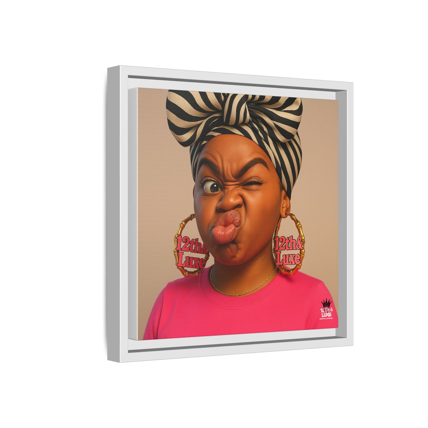 Funky Face Pink - Canvas Art