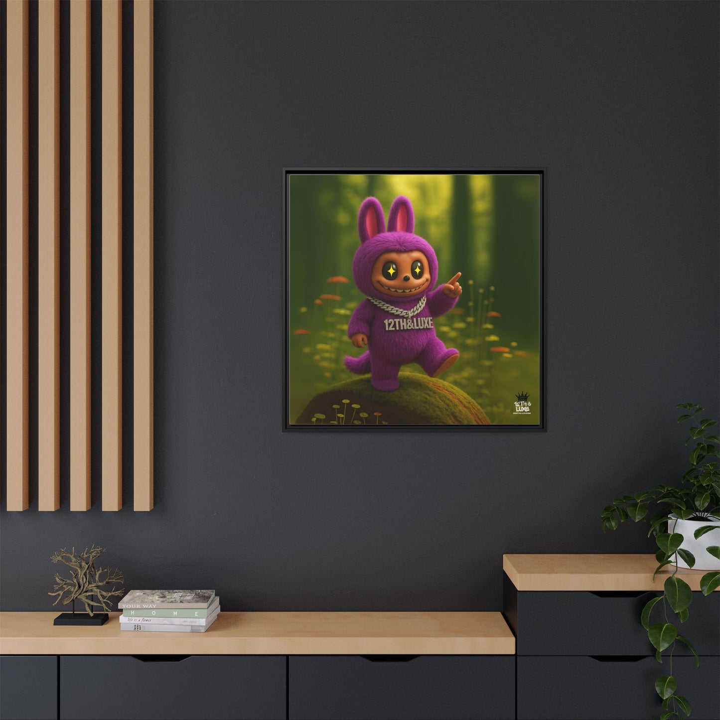 Plush Monster Purple - Canvas Art