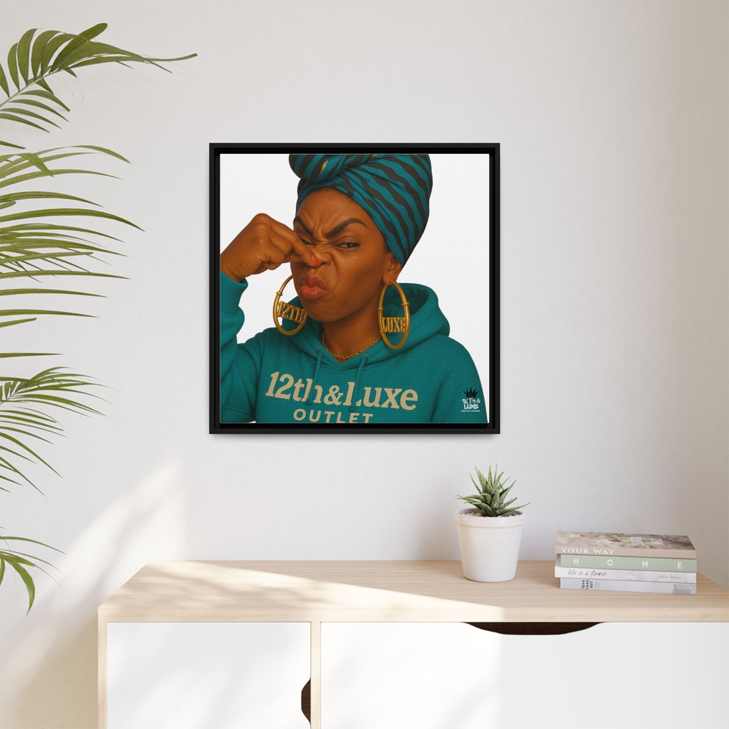 Funky Face Blue- Canvas Art