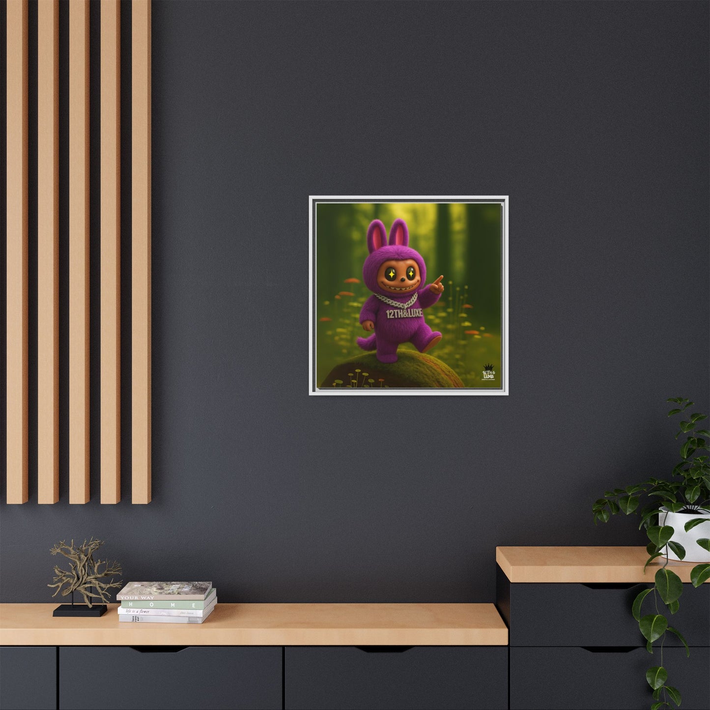 Plush Monster Purple - Canvas Art