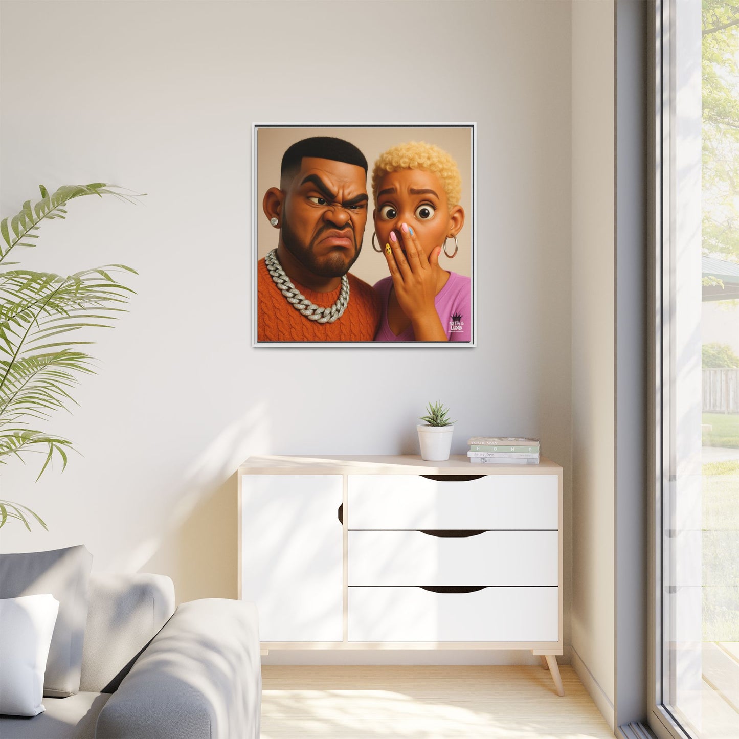 Funky Face Couple - Canvas Art