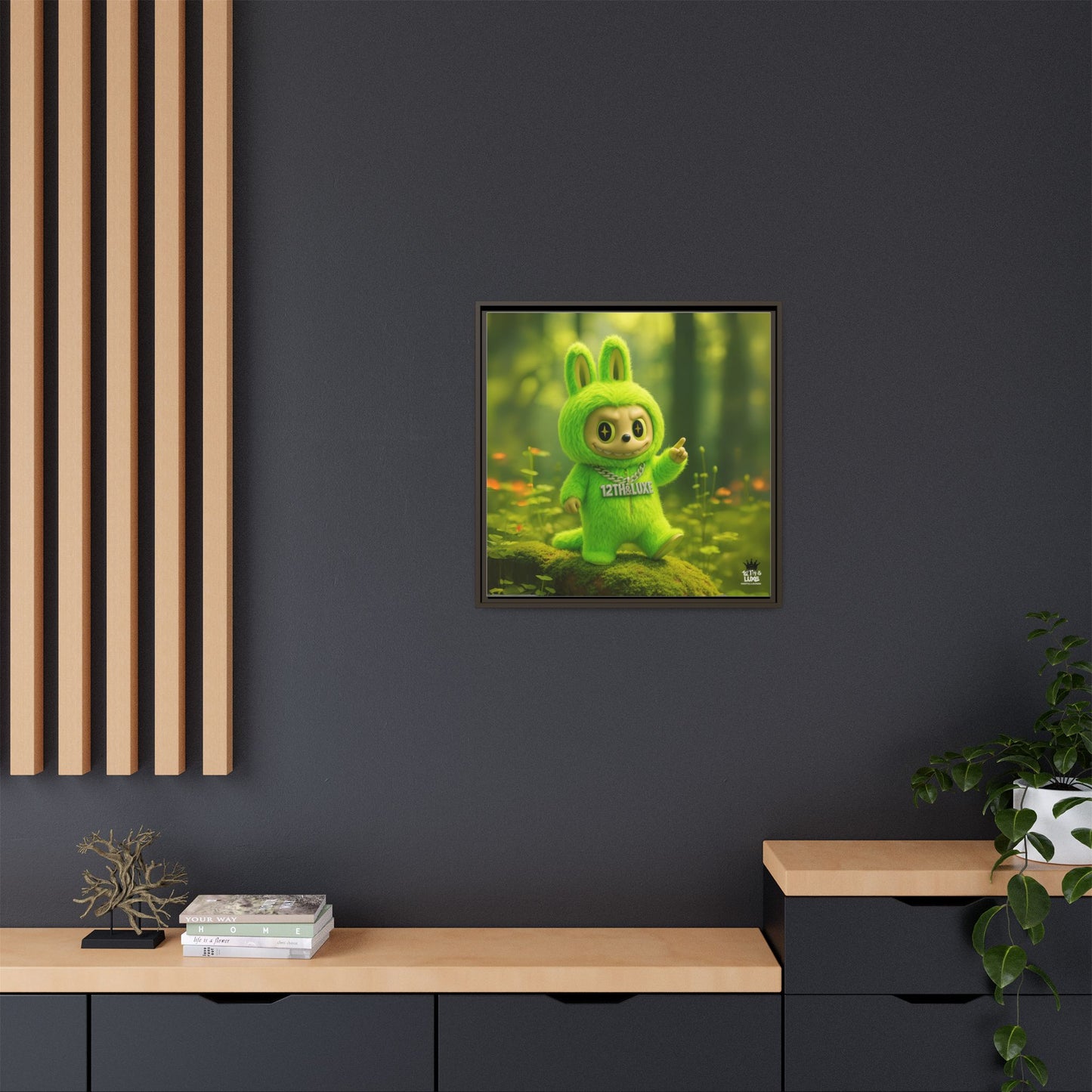 Plush Monster Green - Canvas Art
