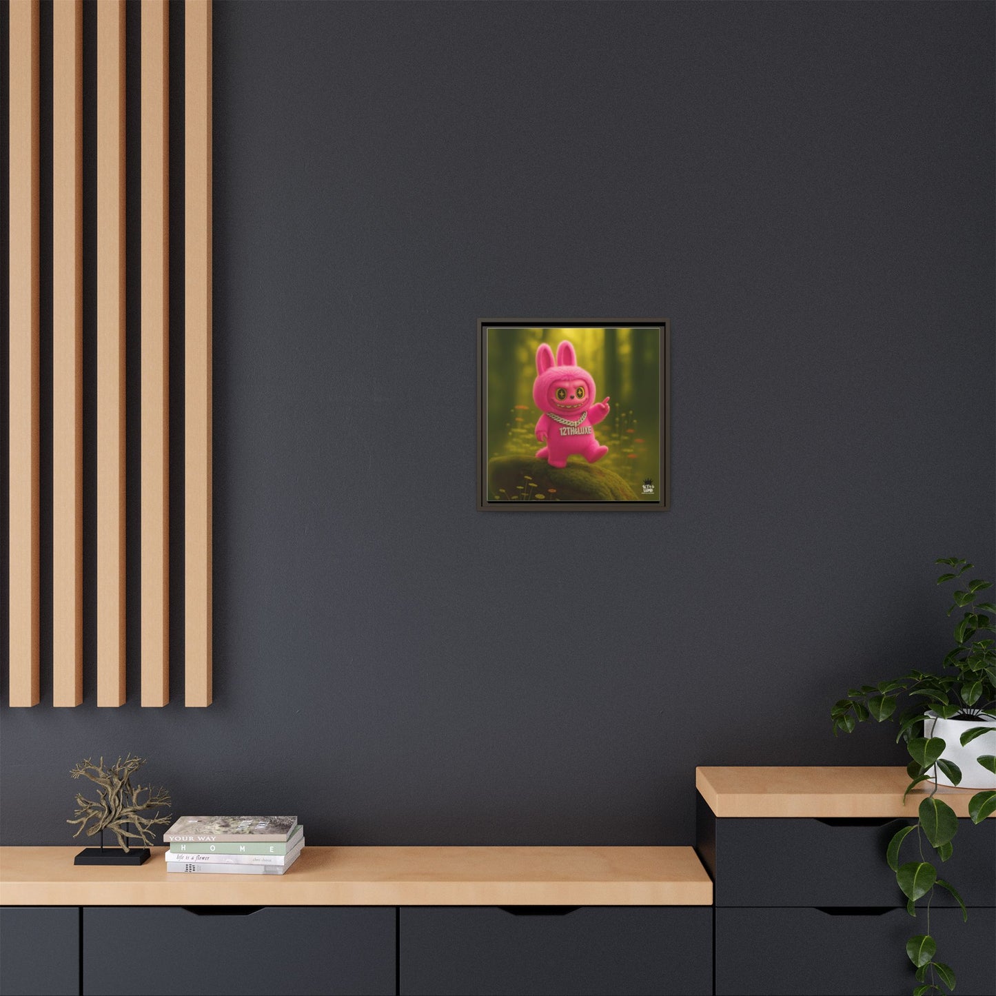 Plush Monster Pink- Canvas Art