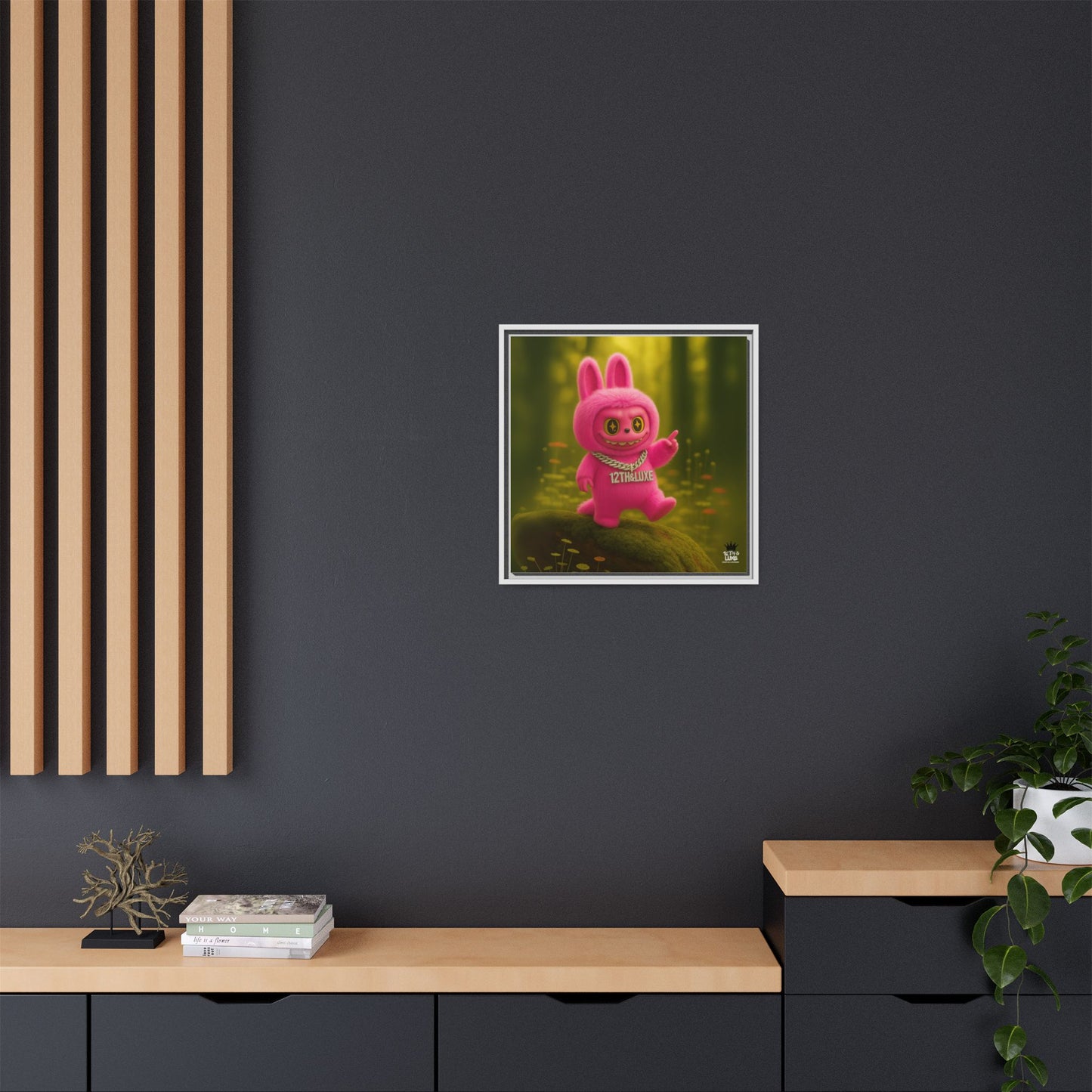 Plush Monster Pink- Canvas Art