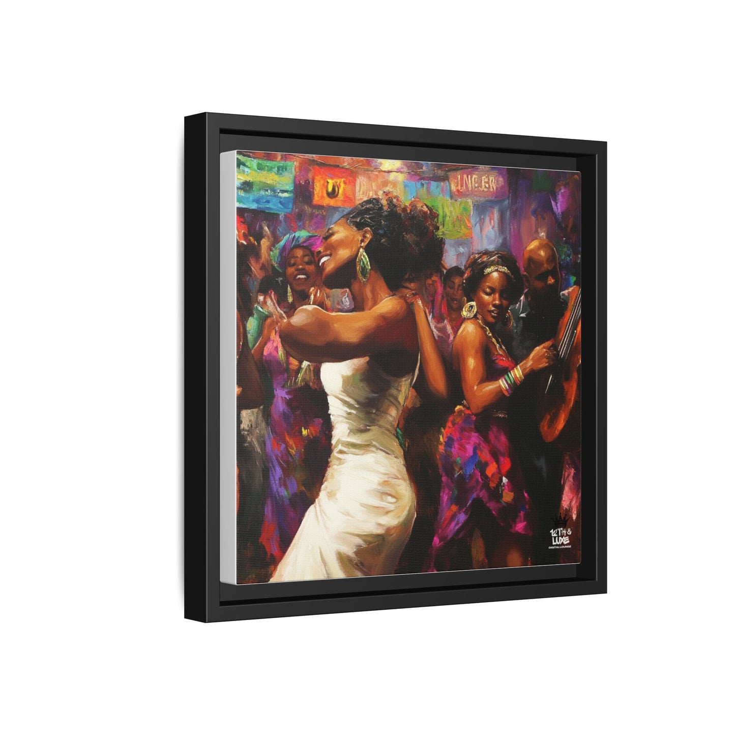 Inspired by the iconic artist Ernie Barnes, "Let's Party" - Canvas Art