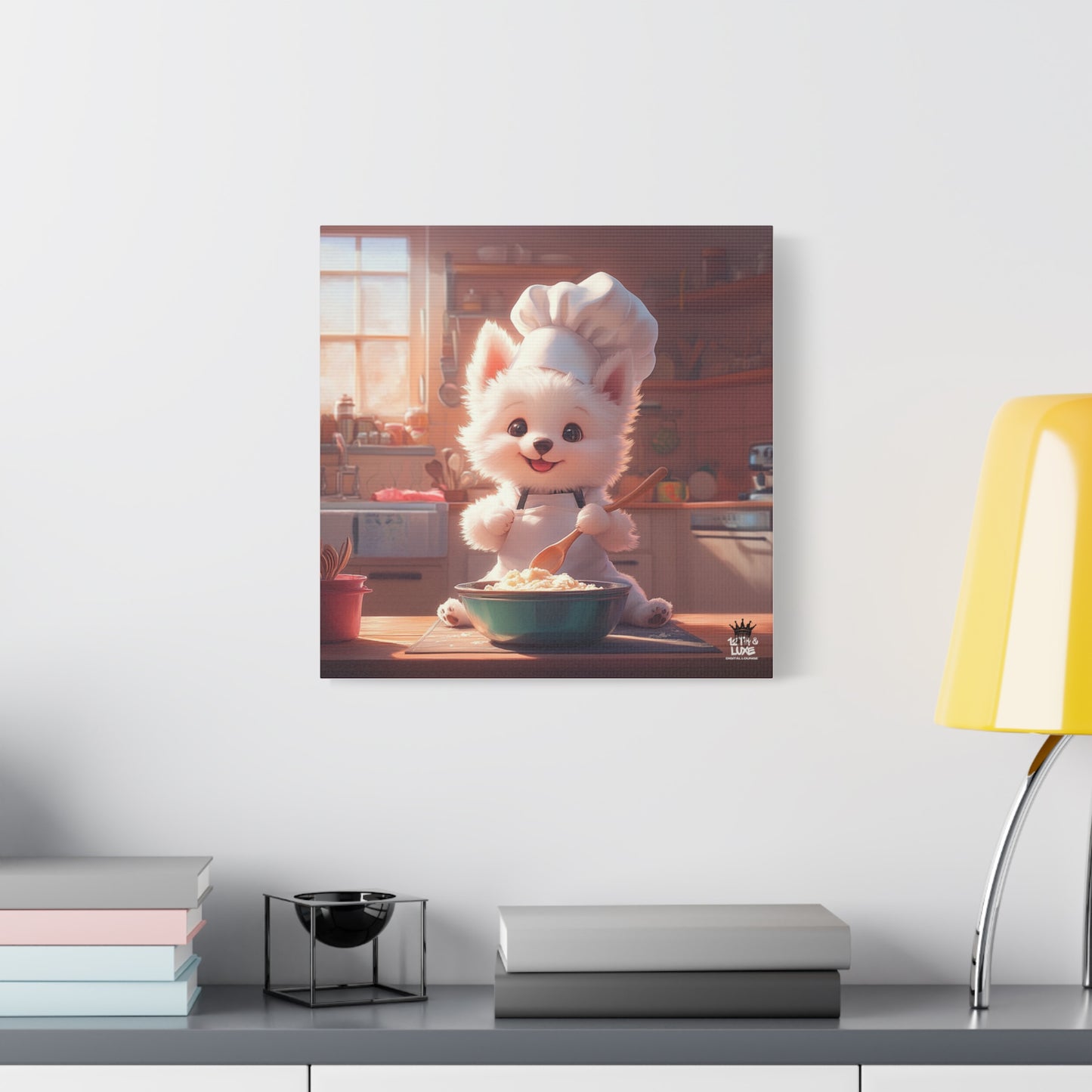 Samoyed Puppy Chef Canvas Art