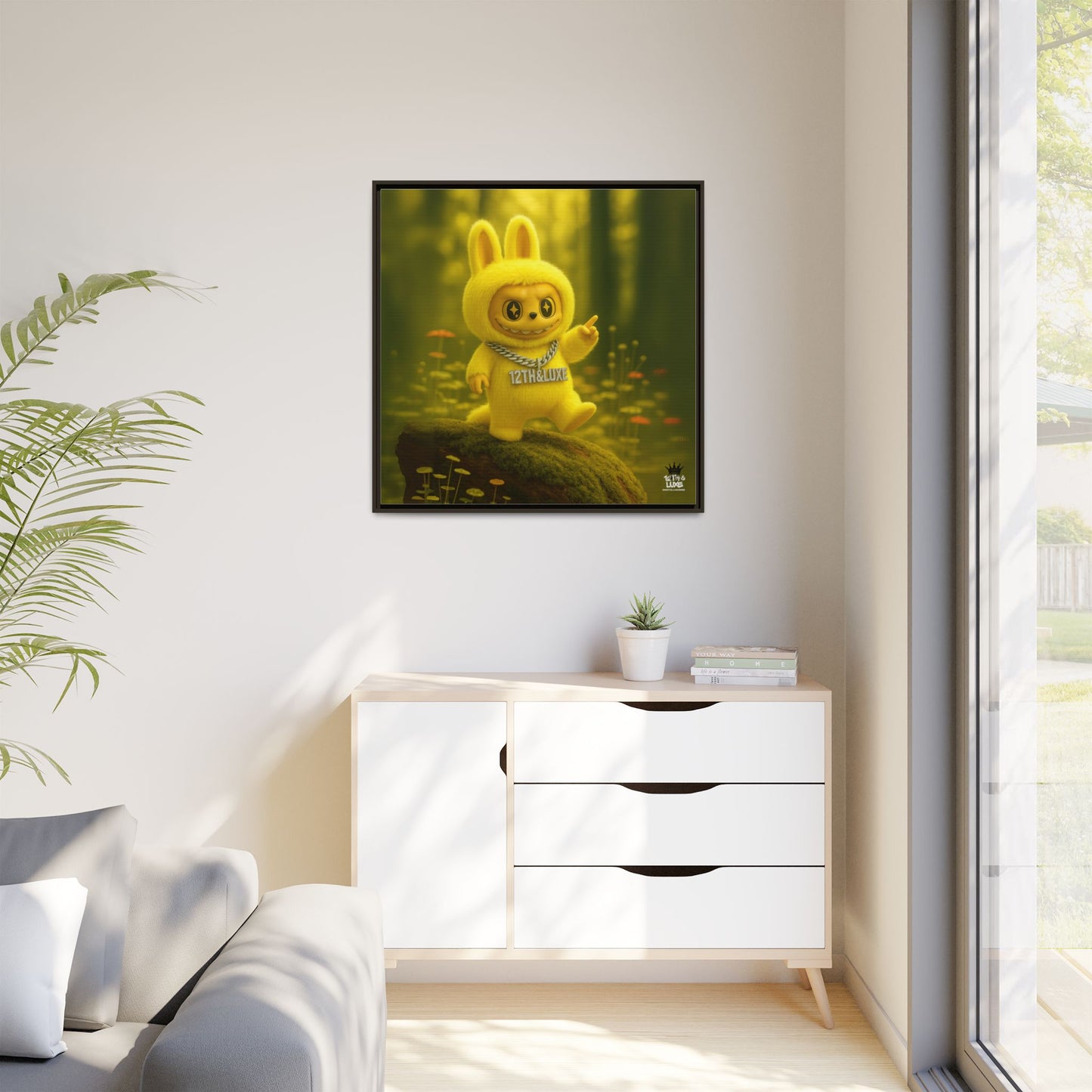 Plush Monster Yellow - Canvas Art