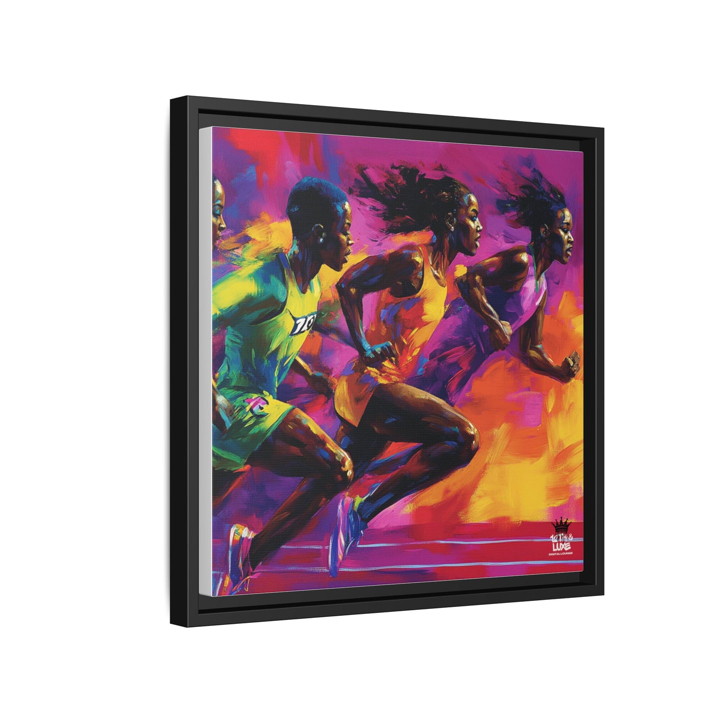 Inspired by the iconic artist Ernie Barnes, "Runners" - Canvas Art