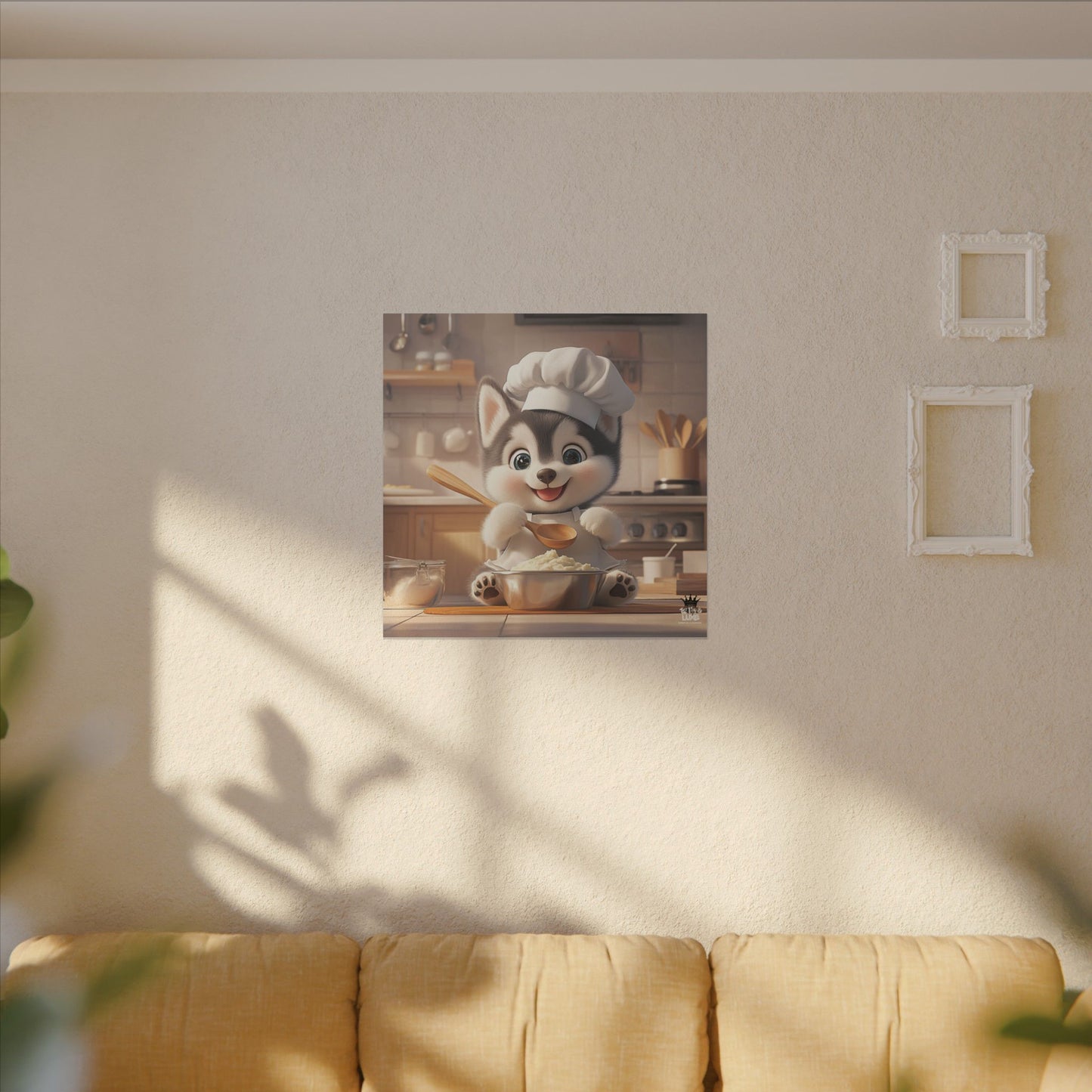 Siberian Husky Puppy Chef Canvas Art
