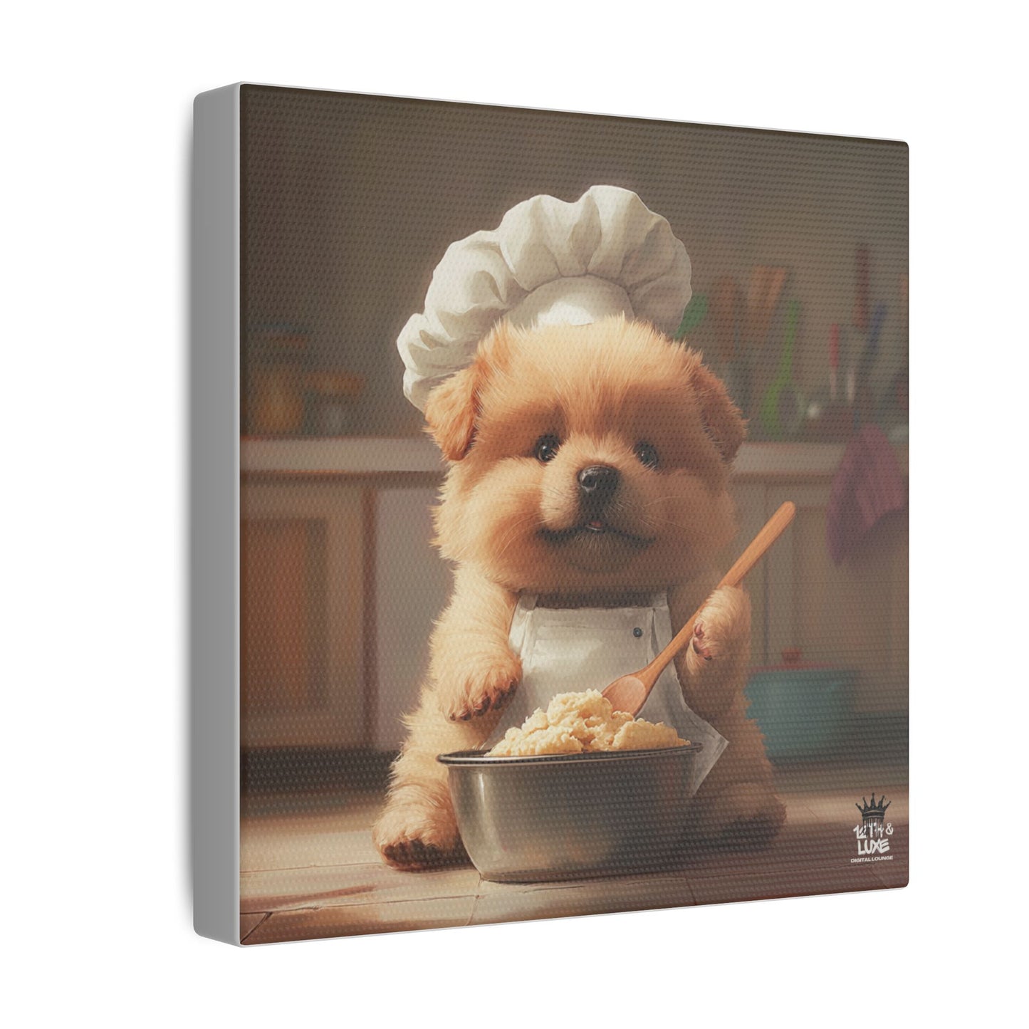 Chow Puppy Chef Canvas Art