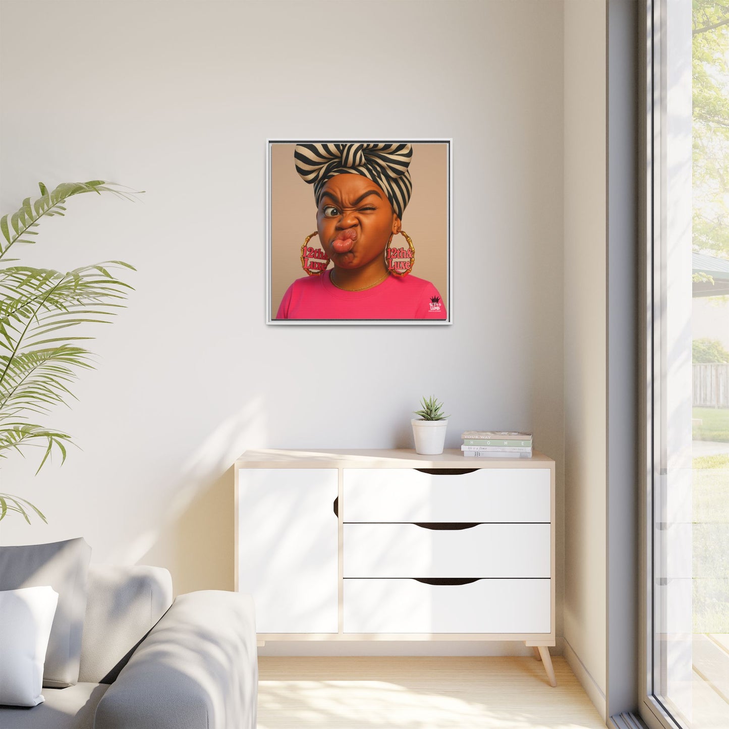 Funky Face Pink - Canvas Art