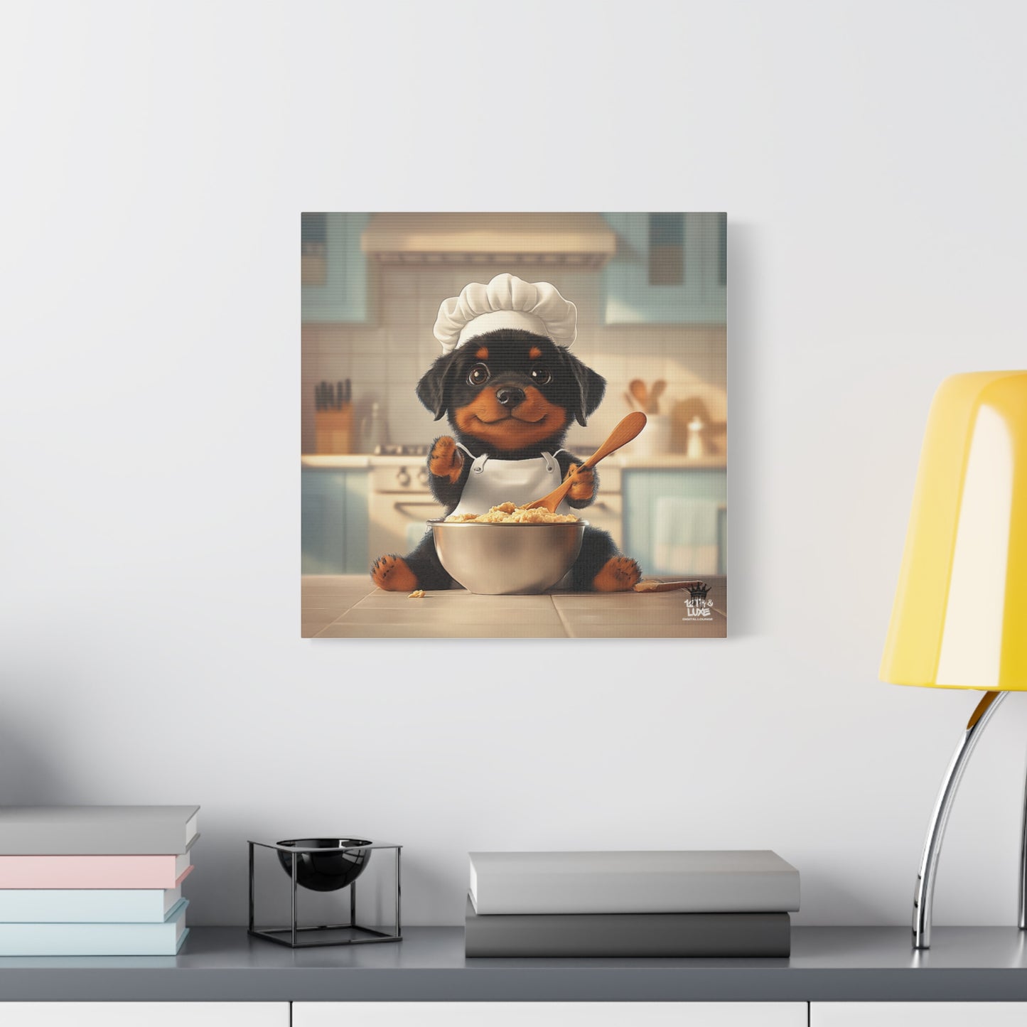 Rottweiler Puppy Chef Canvas Art