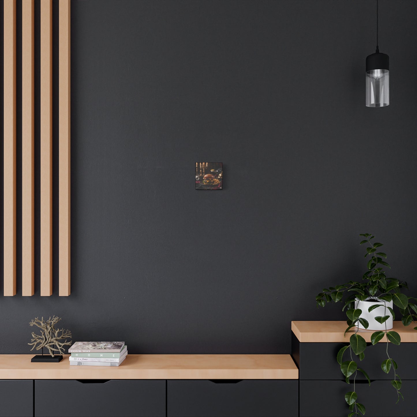 Cheese Burger with a side of French Fries, Matte Canvas, Stretched, 1.25"